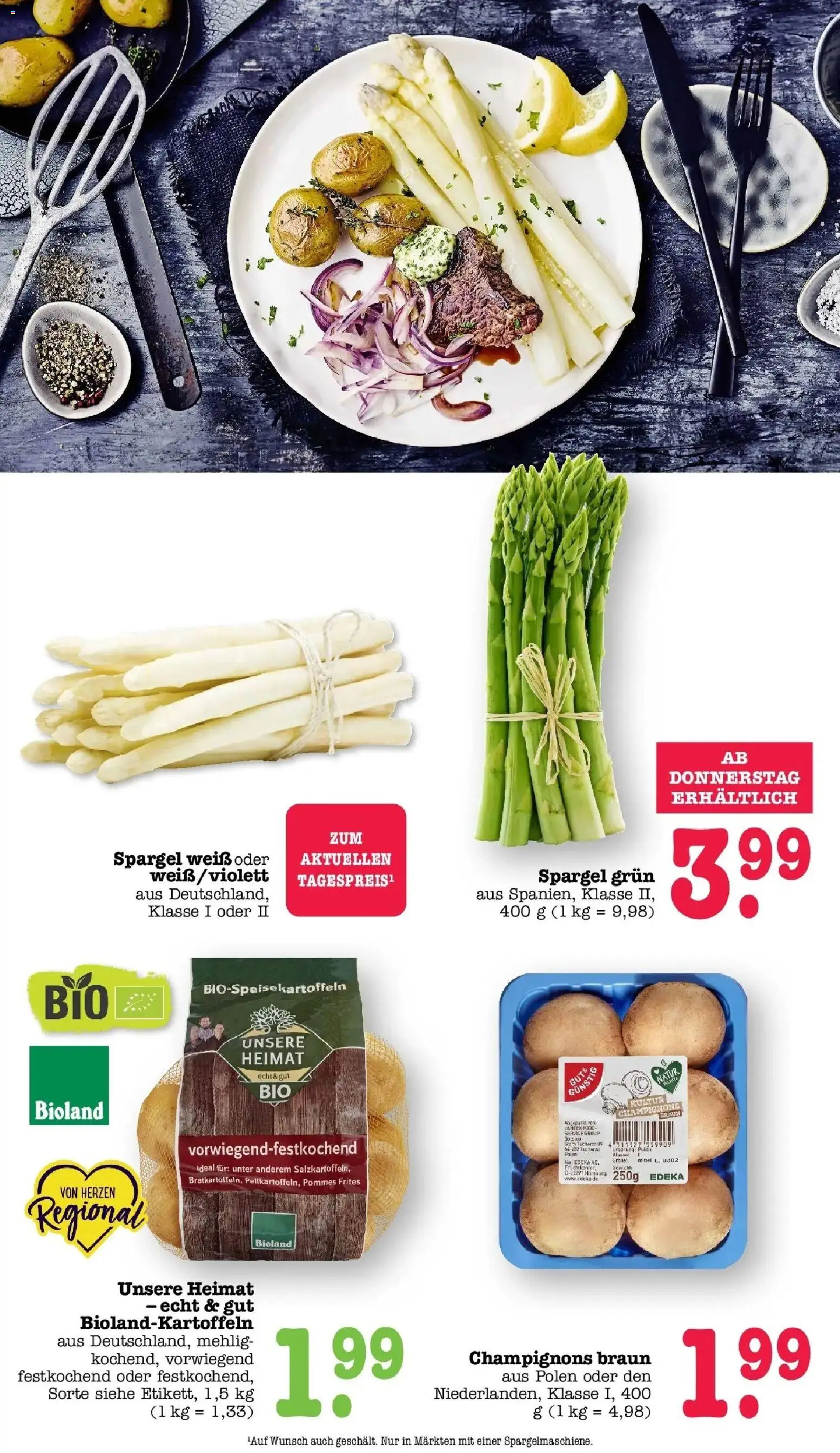 E center Prospekt Sinzheim	 – gültig ab 05.04.2026 | Seite: 23 | Produkte: Pommes, Spargel, Pommes frites, Champignons