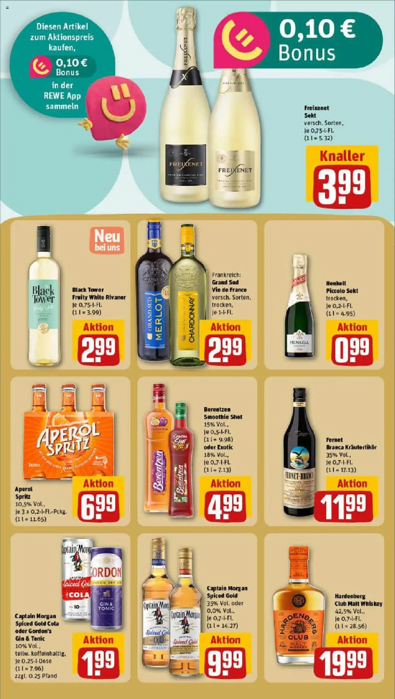 Rewe prospekt Hückelhoven / Hilfarth	 - gültig ab dem 13.07.2025 | Seite: 22 | Produkte: Sekt, Rum, Merlot, Captain morgan