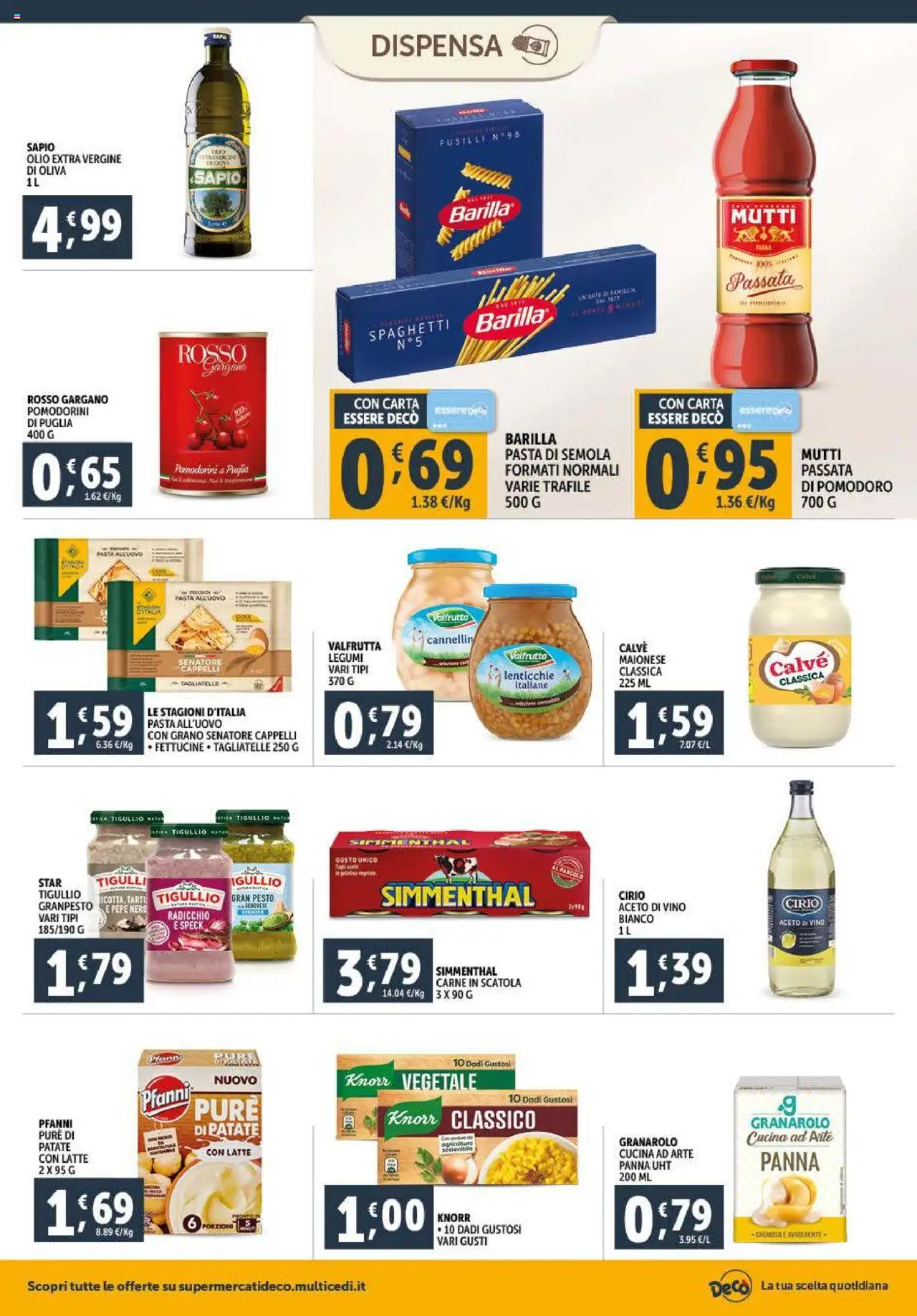 Volantino Decò del 23.09.2025 | Pagina: 12 | Prodotti: Pomodorini, Lenticchie, Mutti passata, Scatola