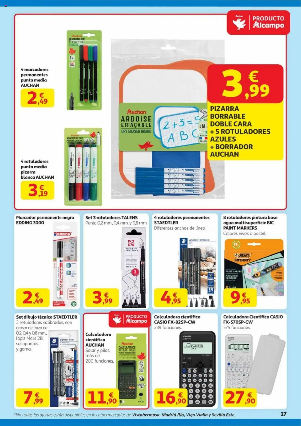 Alcampo - Canarias │ válido desde el 28.08.2025 | Página: 17 | Productos: Calculadora, Sacapuntas