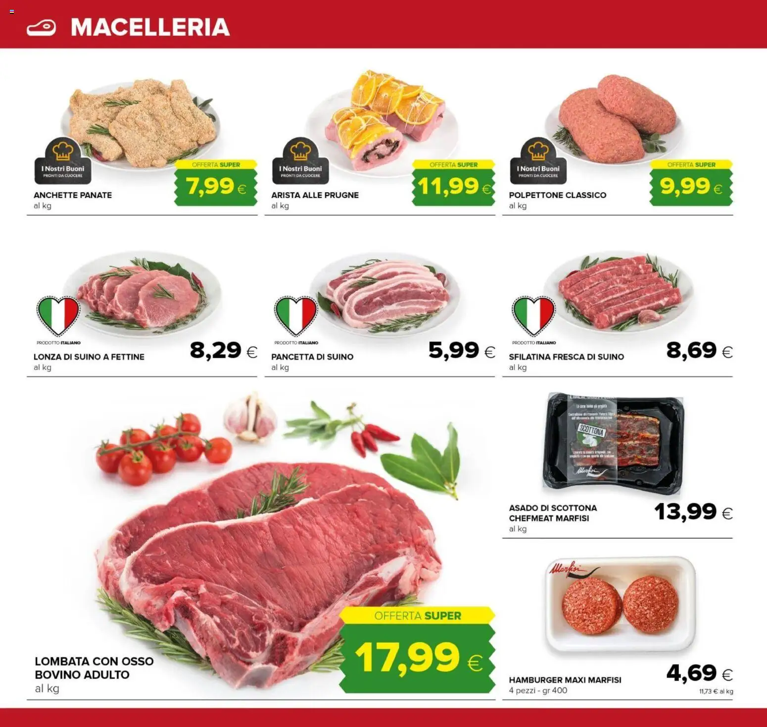 Volantino Oasi del 01.12.2025 | Pagina: 12 | Prodotti: Bovino, Pancetta, Suino, Hamburger