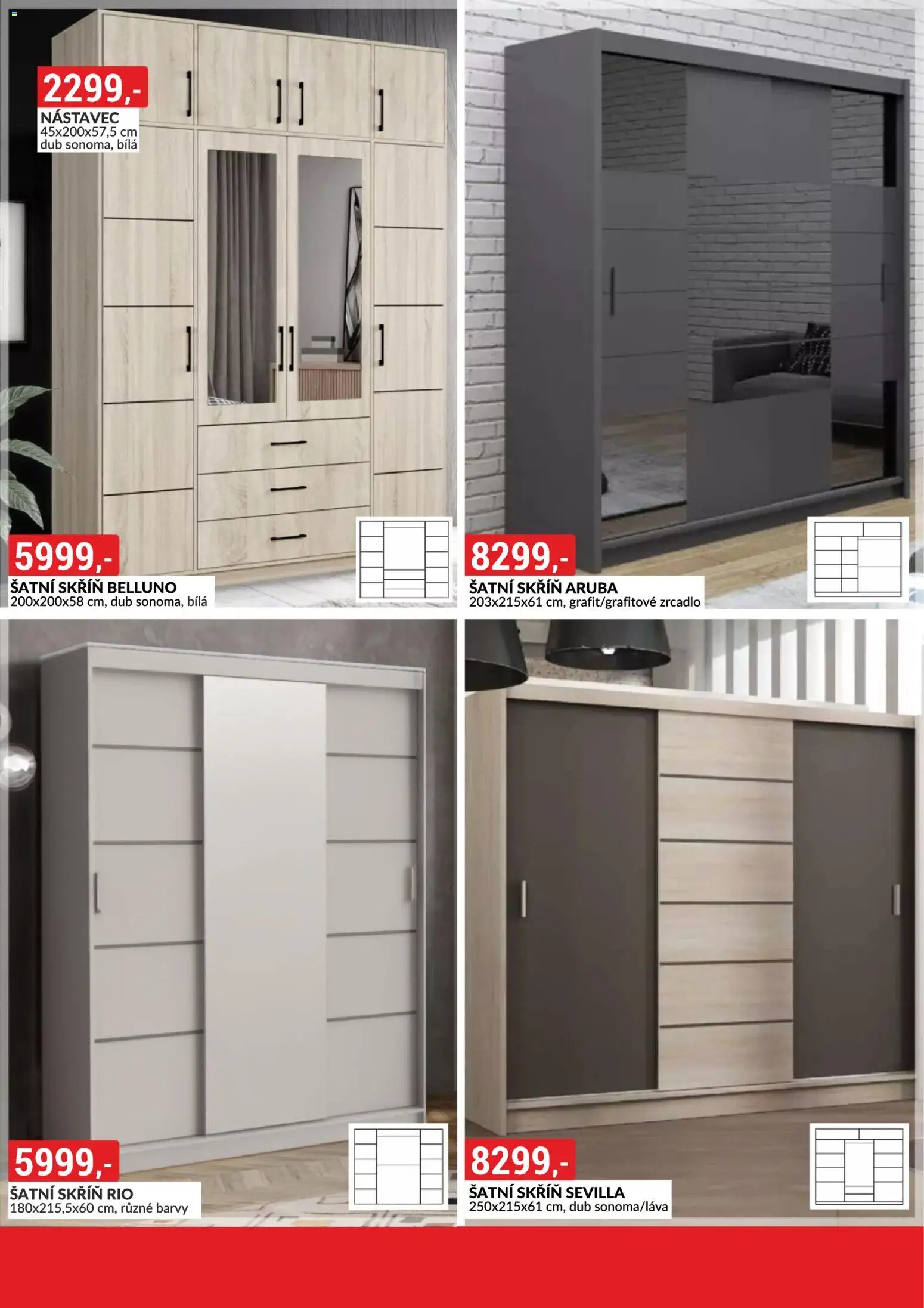 BAUMAX leták - Objevte svět nábytku od 01.04.2026 | Strana: 31 | Produkty: Šatní skříň, Zrcadlo, Barvy, Skříň