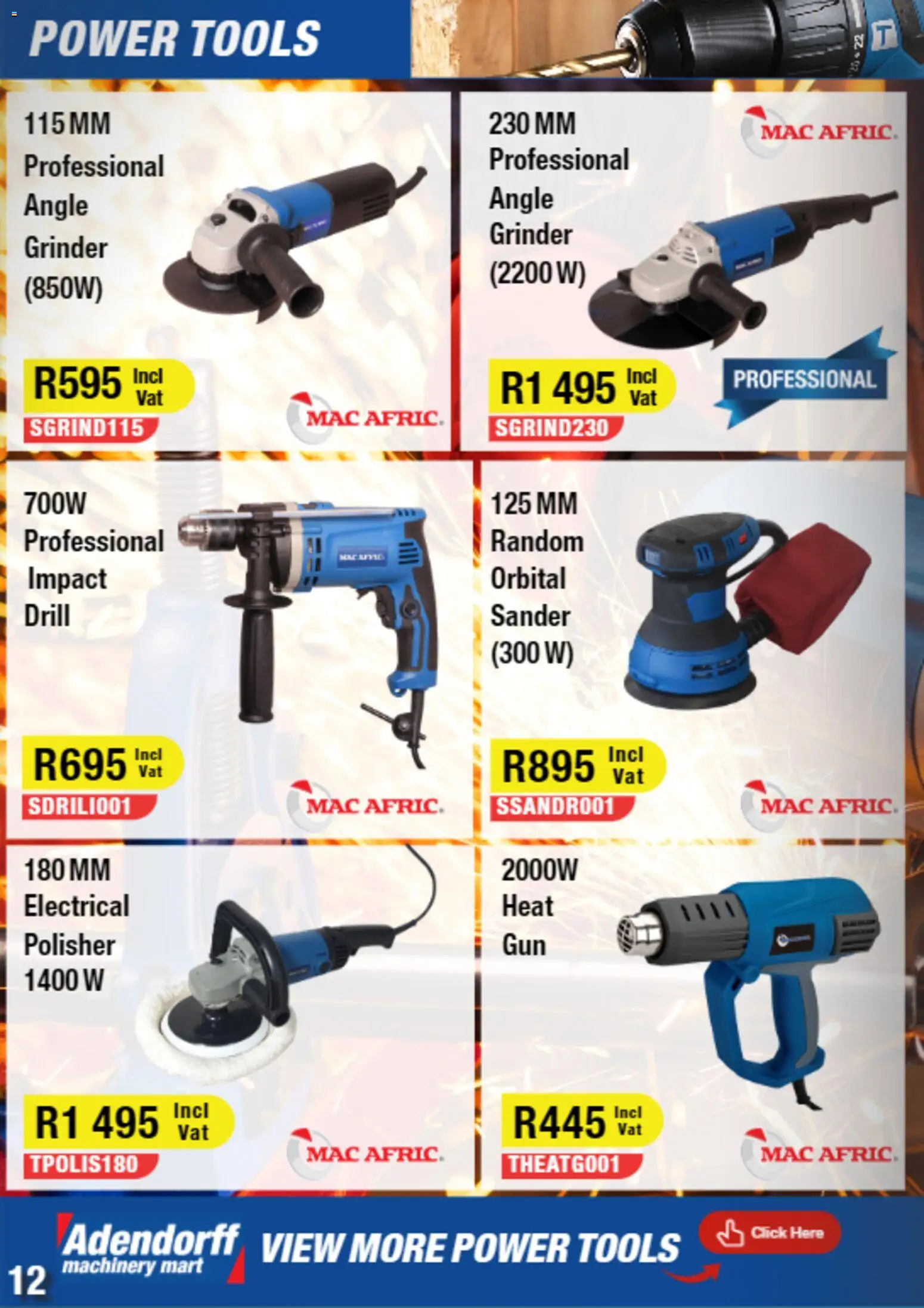 New Adendorff catalogue – valid from 01.01.2026 | Page: 14 | Products: Grinder, Drill, Angle grinder
