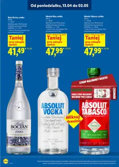 Pogląd oferty "Biały Bocian, wódka, 700 ml wódki" - ważna od 13.04.2026 | Strona: 6 | Produkty: Syrop, Tabasco, Vodka, Wódka