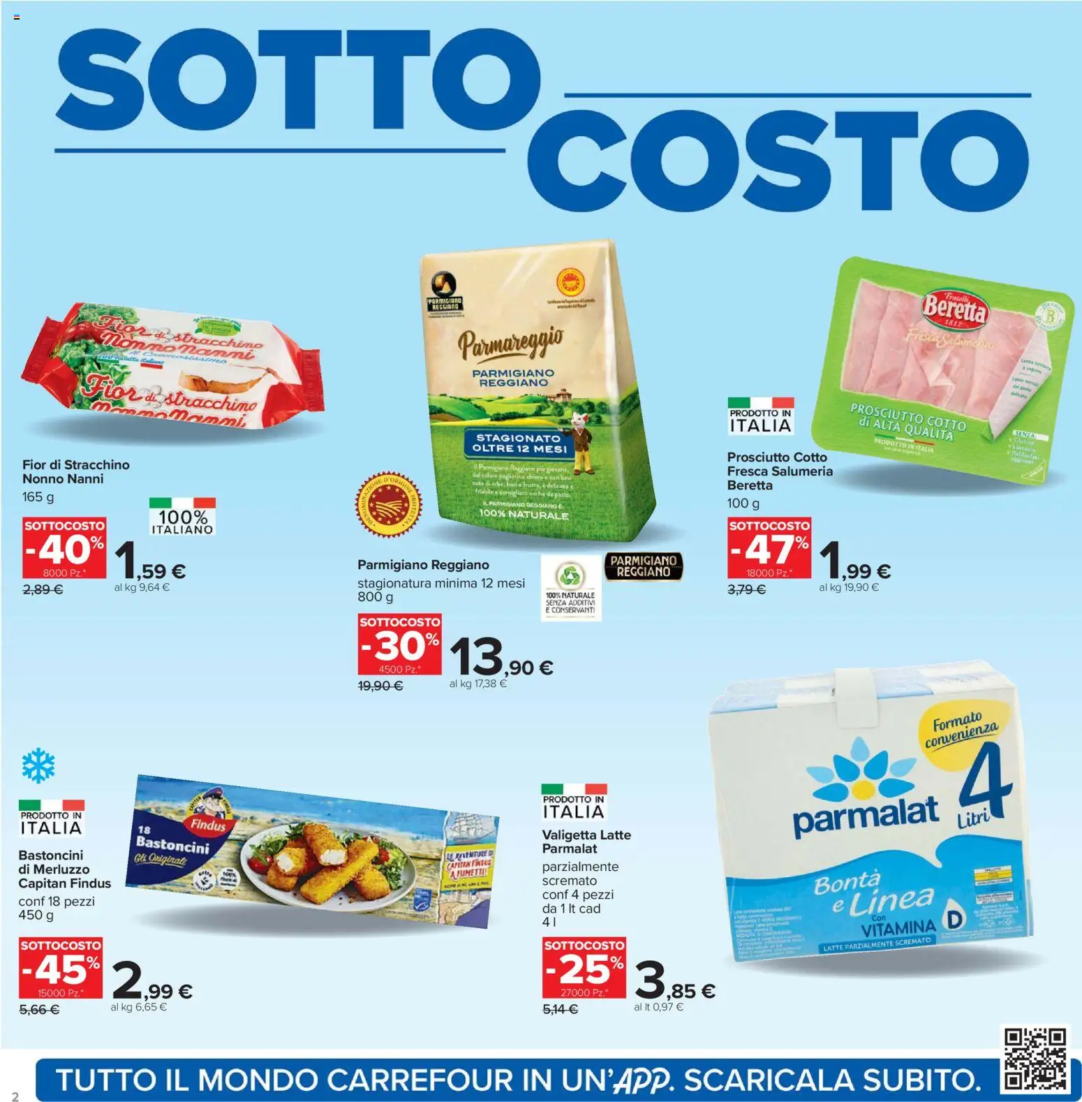 Volantino Carrefour del 07.11.2025 | Pagina: 2 | Prodotti: Prosciutto, Stracchino, Parmigiano, Valigetta