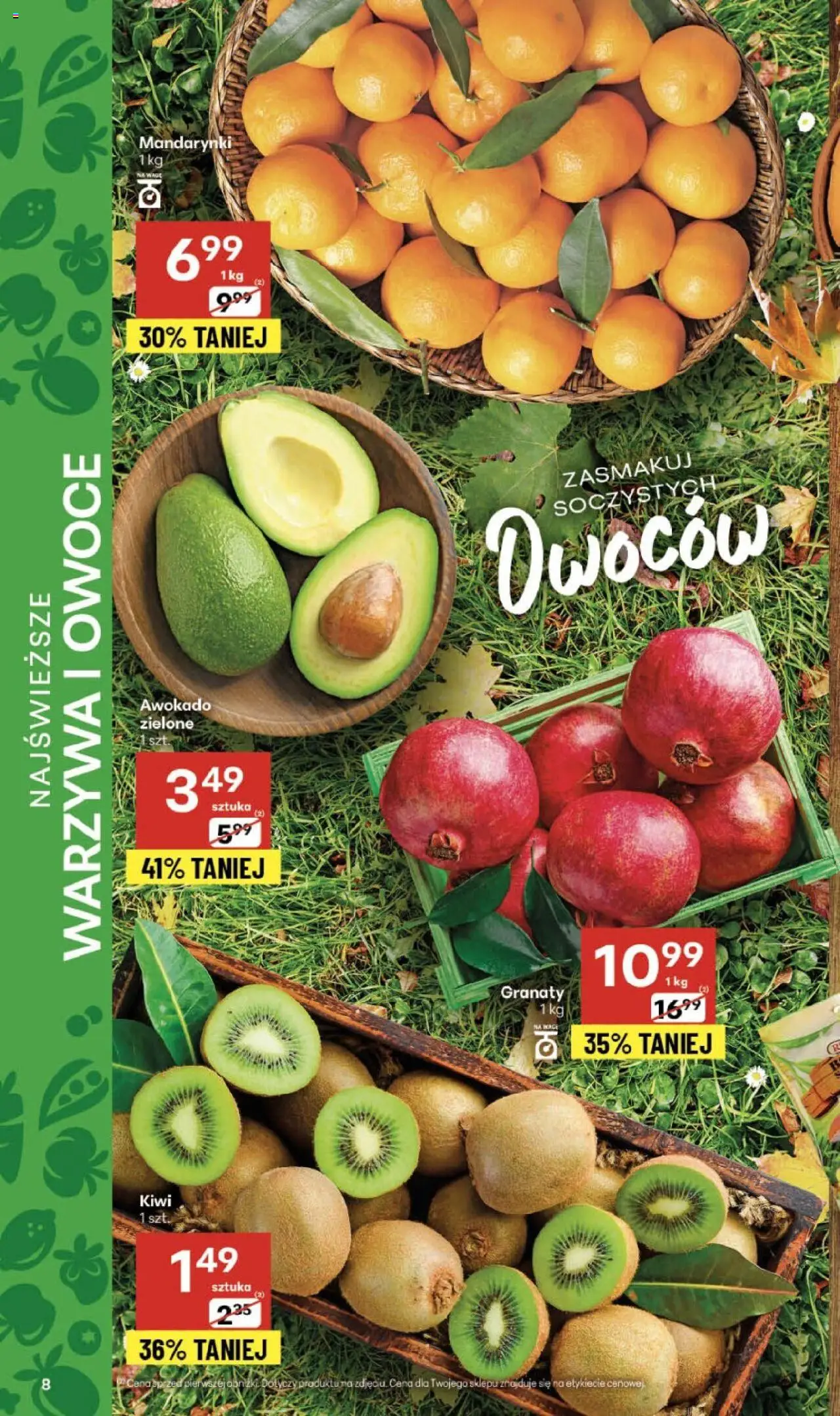 Delikatesy Centrum Gazetka od 23.10.2025 | Strona: 8 | Produkty: Kiwi, Mandarynki, Warzywa, Owoce