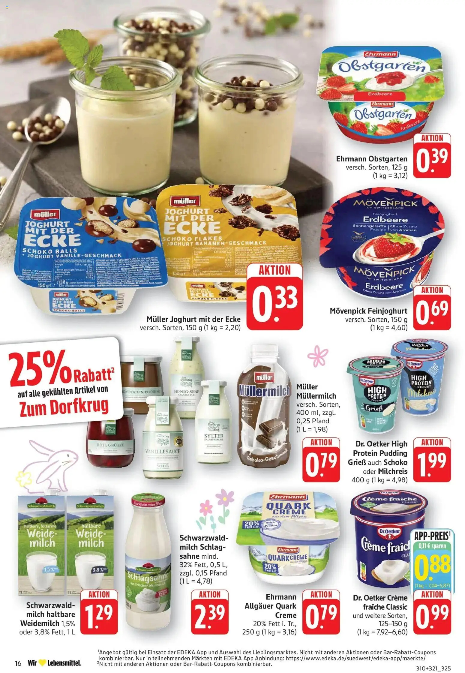 E center Prospekt Filderstadt-Bonlanden	 – gültig ab 29.03.2026 | Seite: 16 | Produkte: Quark, Schlagsahne, Müllermilch, Muller mullermilch