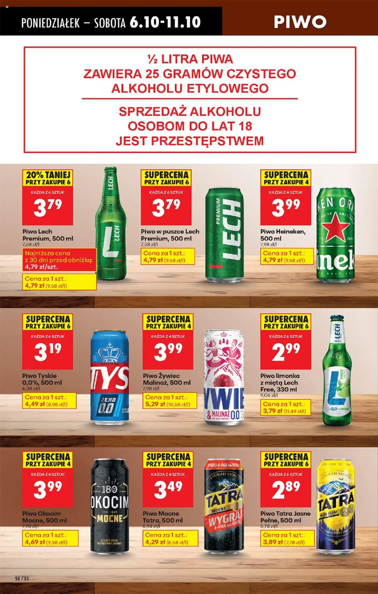 Biedronka gazetka od 06.10.2025 | Strona: 64 | Produkty: Limonka, Mięta, Tyskie, Piwo