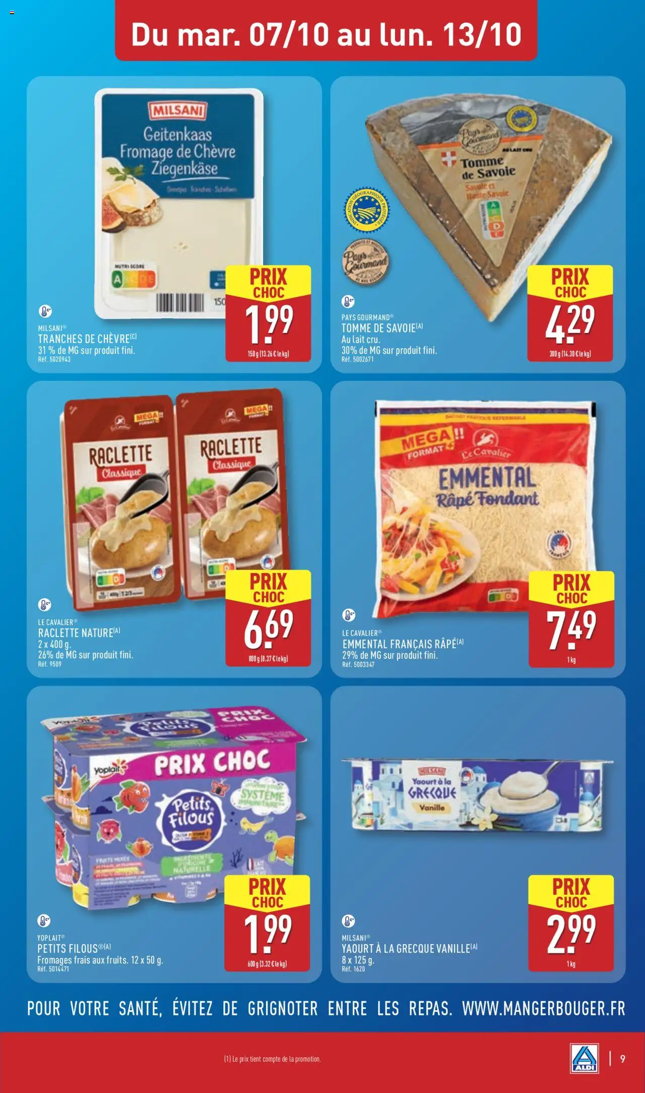 {H1} | Page: 11 | Produits: Fromage de chèvre, Emmental, Yaourt à La Grecque, Fromage