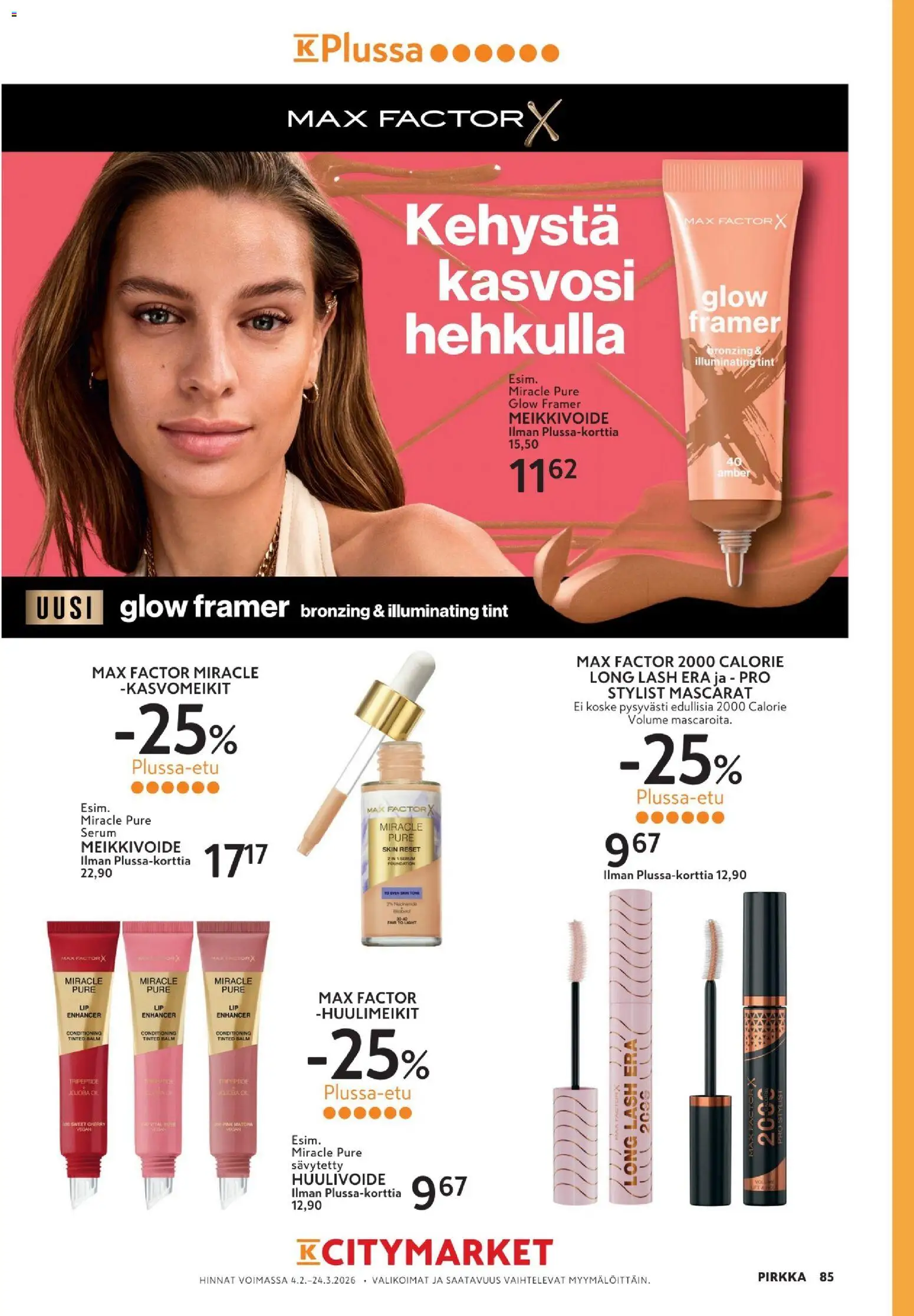K-Citymarket - Pirkka – voimassa 04.02.2026 alkaen | Sivu: 85