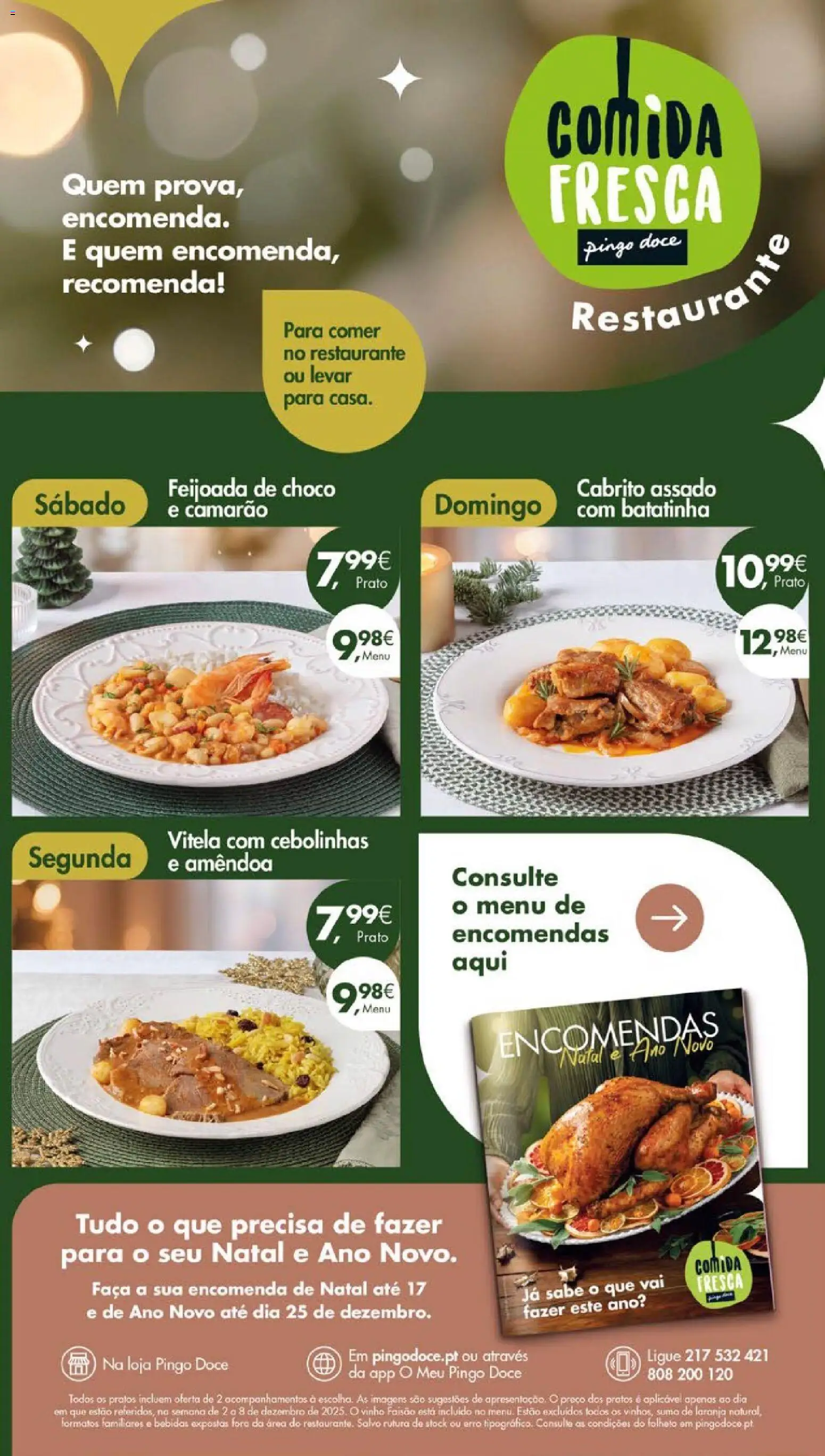 Pingo Doce folheto │ válido de 02.12.2025 | Página: 3 | Produtos: Pratos, Cabrito, Camarão, Vinho