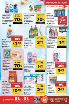 Vista previa Eroski - Feliz día de Reyes válido desde el 05.01.2026 | Página: 15 | Productos: Detergente, Papel higienico, Lavavajillas, Κούβα