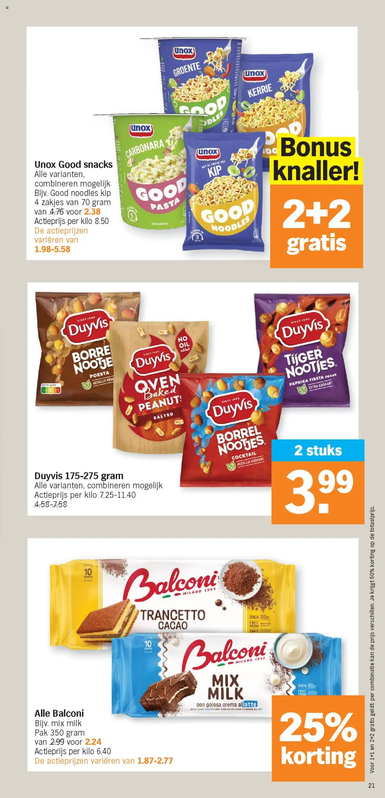 {H1} | Pagina: 21 | Producten: Pasta, Oven, Kip, Snacks
