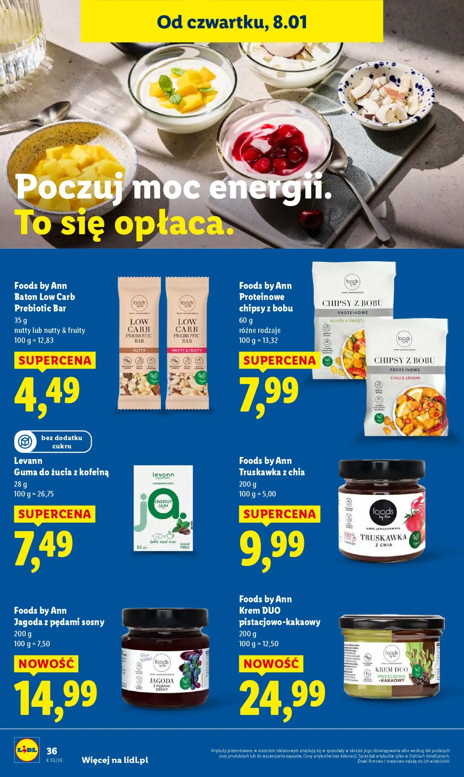 Lidl Gazetka od 08.01.2026 | Strona: 36 | Produkty: Chipsy, Baton, Guma do żucia, Krem