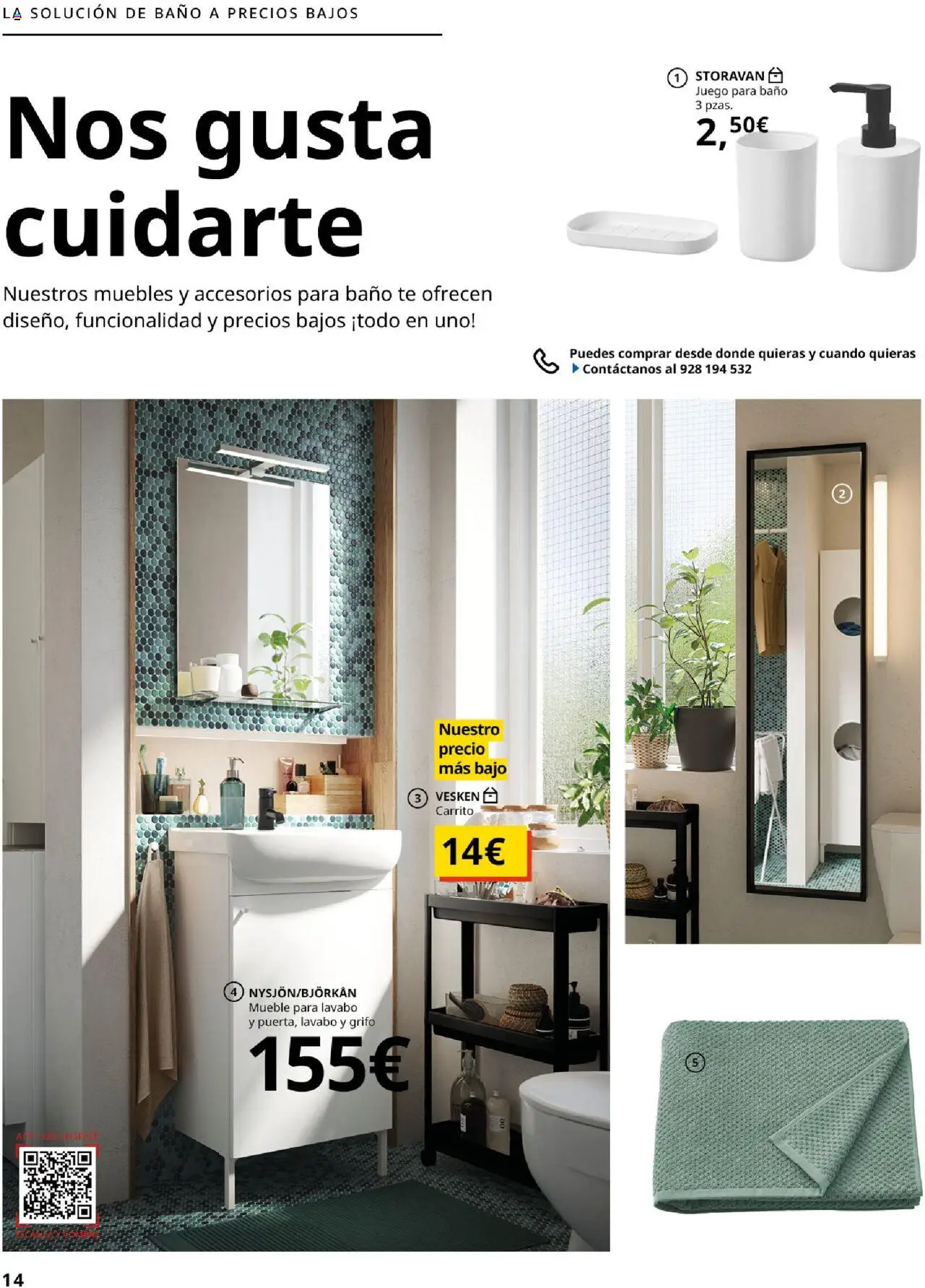Catálogo IKEA Precios bajos. Muy bajos │ válido desde el 04.02.2025 | Página: 14 | Productos: Té, Muebles, Lavabo, Baño