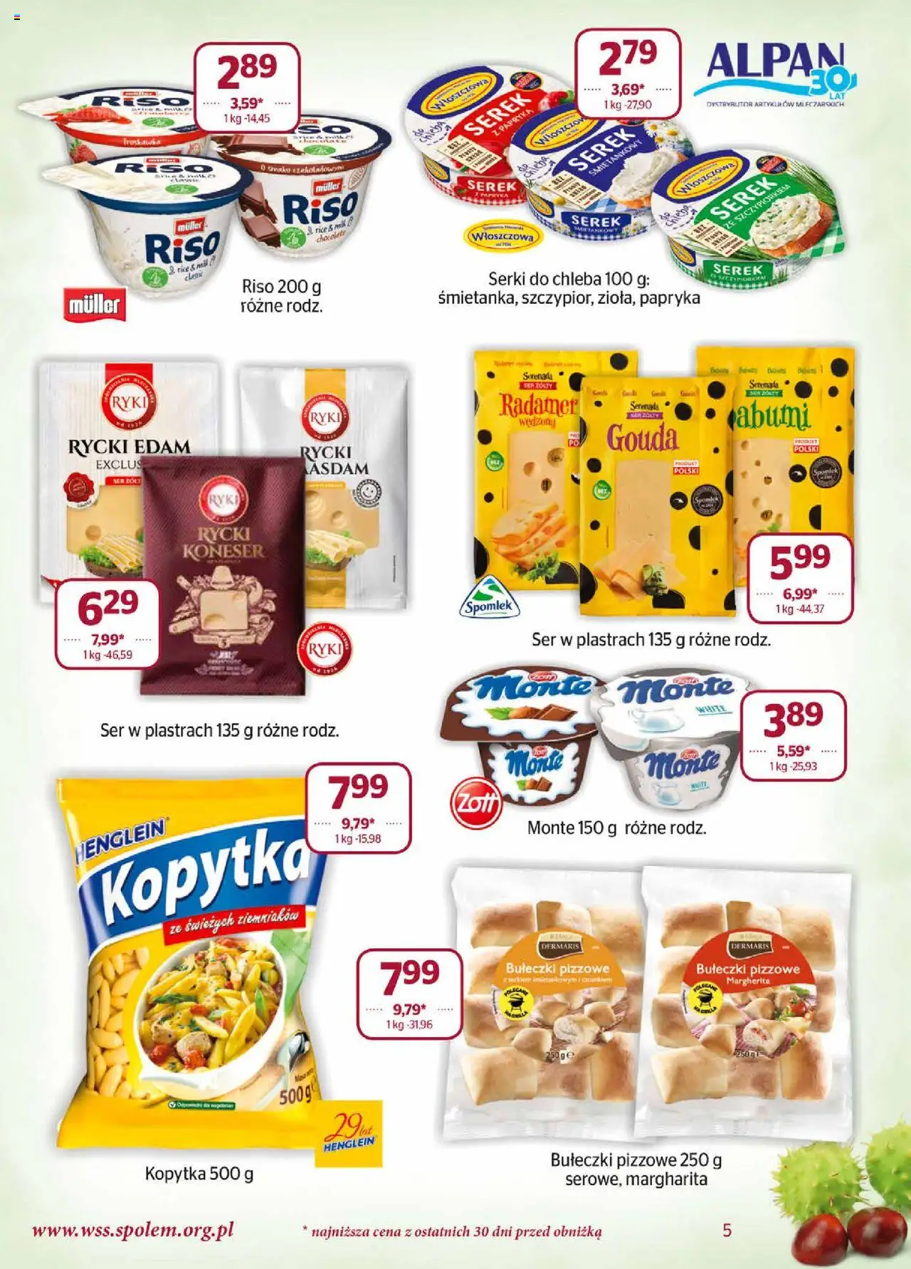 Społem Gazetka od 01.10.2025 | Strona: 5 | Produkty: Serek, Papryka, Ser, Kopytka
