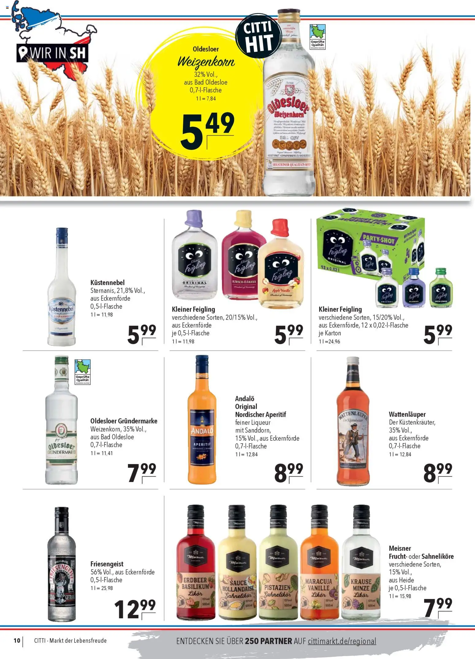 CITTI Markt Wir in Schleswig-Holstein – gültig ab 19.11.2025 | Seite: 10 | Produkte: Likör, Bad, Oldesloer, Pistazien