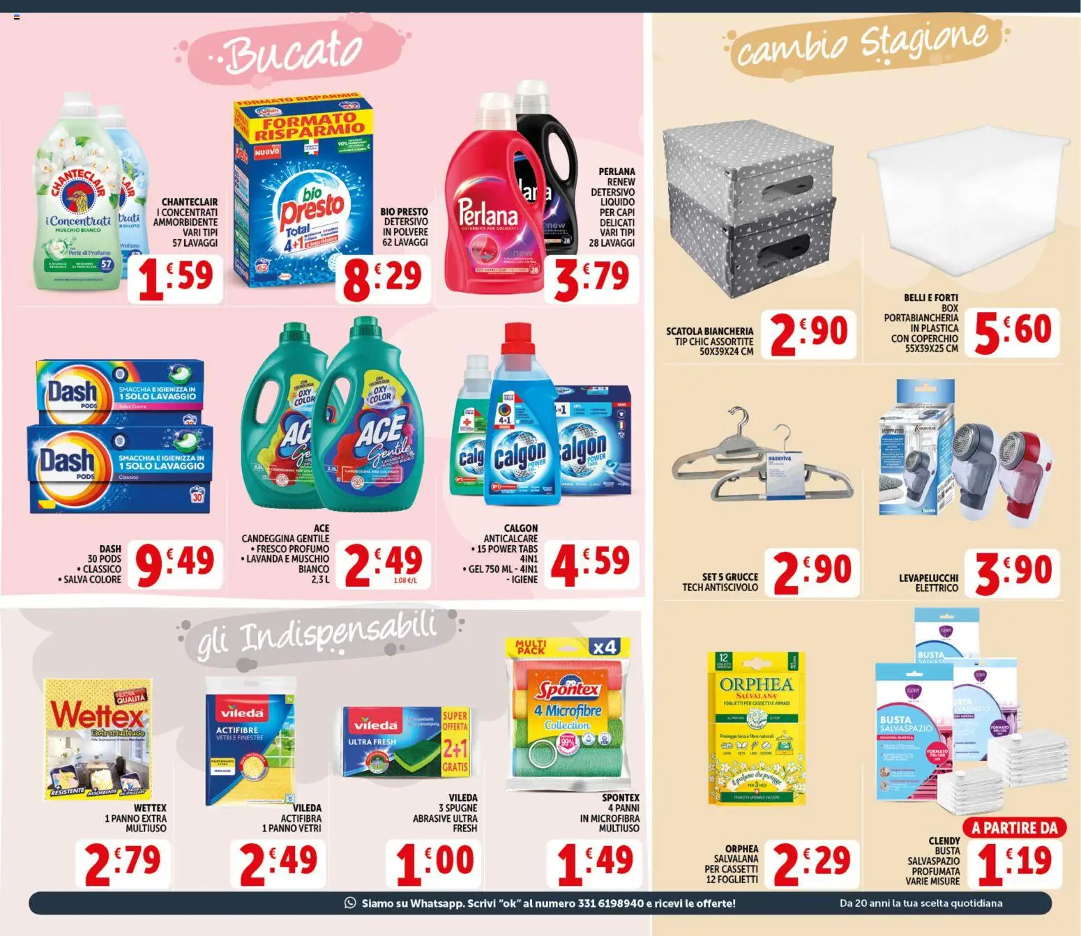 Volantino Decò del 21.04.2026 | Pagina: 19 | Prodotti: Candeggina, Levapelucchi, Scatola, Portabiancheria