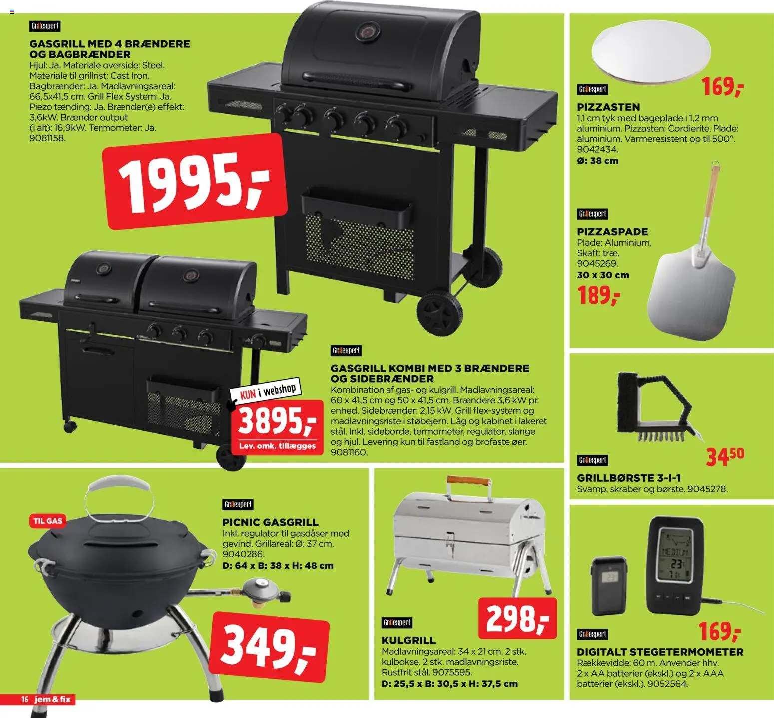 Jem & fix tilbudsavis – gyldig fra 22.03.2026 | Side: 16 | Produkter: Batterier, Termometer, Grill