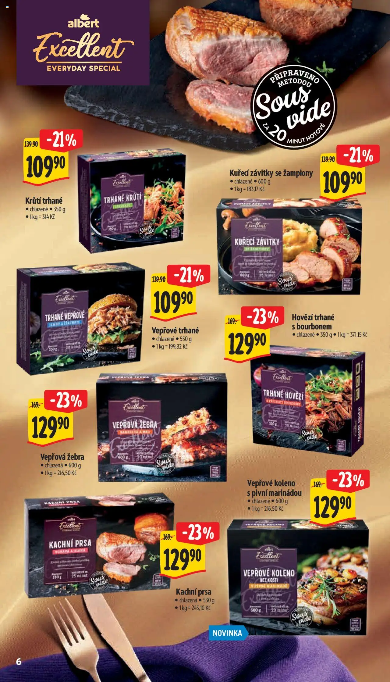 Albert leták - Supermarket od 17.09.2025 | Strana: 11 | Produkty: Vepřové koleno, Hovězí, Sous vide, Vepřová žebra