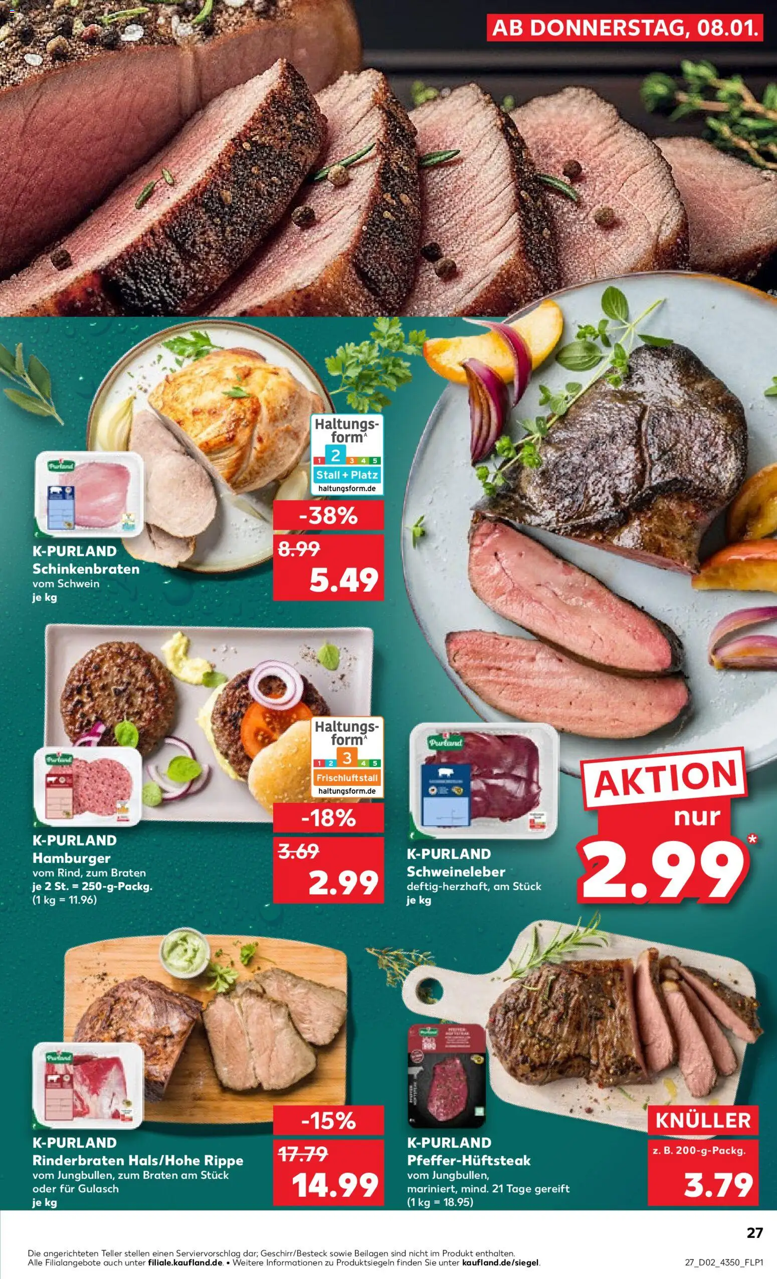Kaufland prospekt Potsdam	 – gültig ab 08.01.2026 | Seite: 27 | Produkte: Rinderbraten, Gulasch