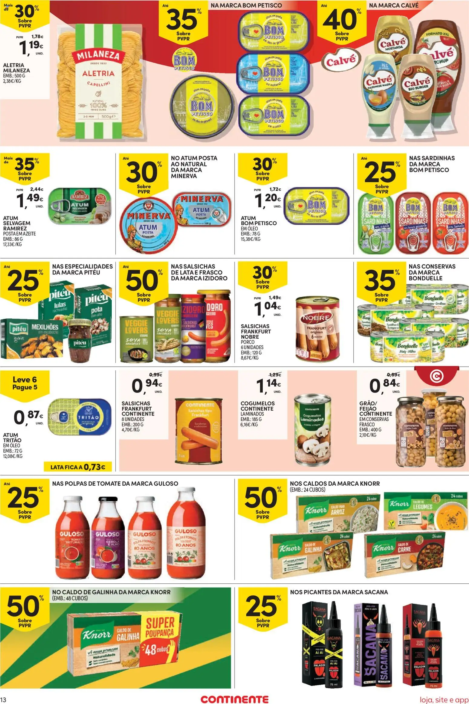 Continente Semanal Continente Bom Dia │ válido de 31.03.2026 | Página: 13 | Produtos: Azeite, Milaneza, Cebola, Tomate