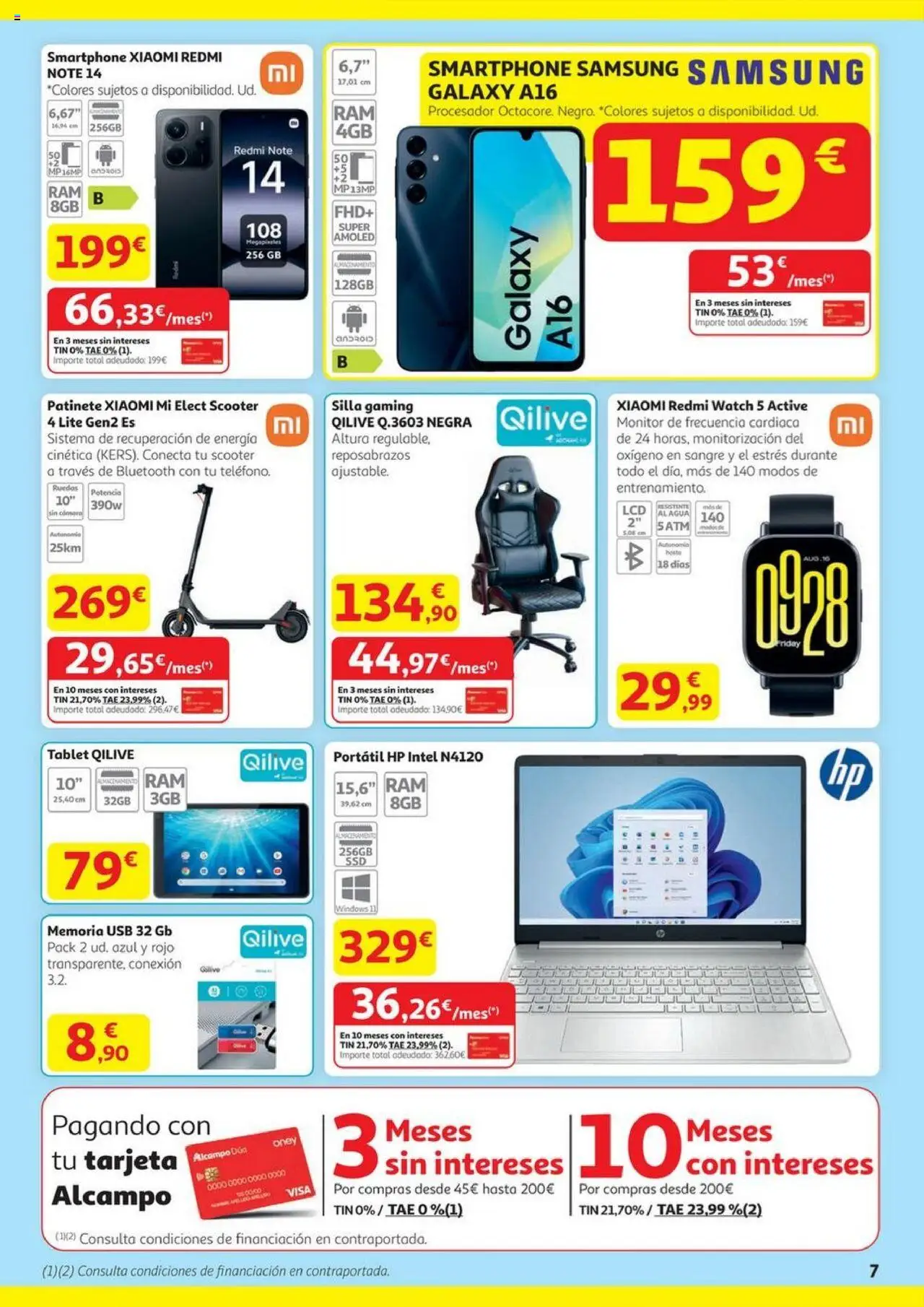 Alcampo - SST catalan  │ válido desde el 14.08.2025 | Página: 7 | Productos: Smartphone Samsung, Patinete, Monitor, USB
