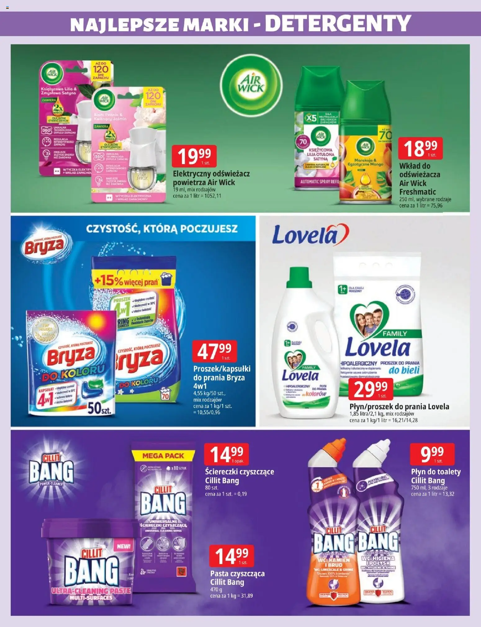 E.Leclerc gazetka - Zielona Góra od 28.04.2026 | Strona: 23 | Produkty: Odświeżacz, Cleaner, Proszek do prania, Lovela