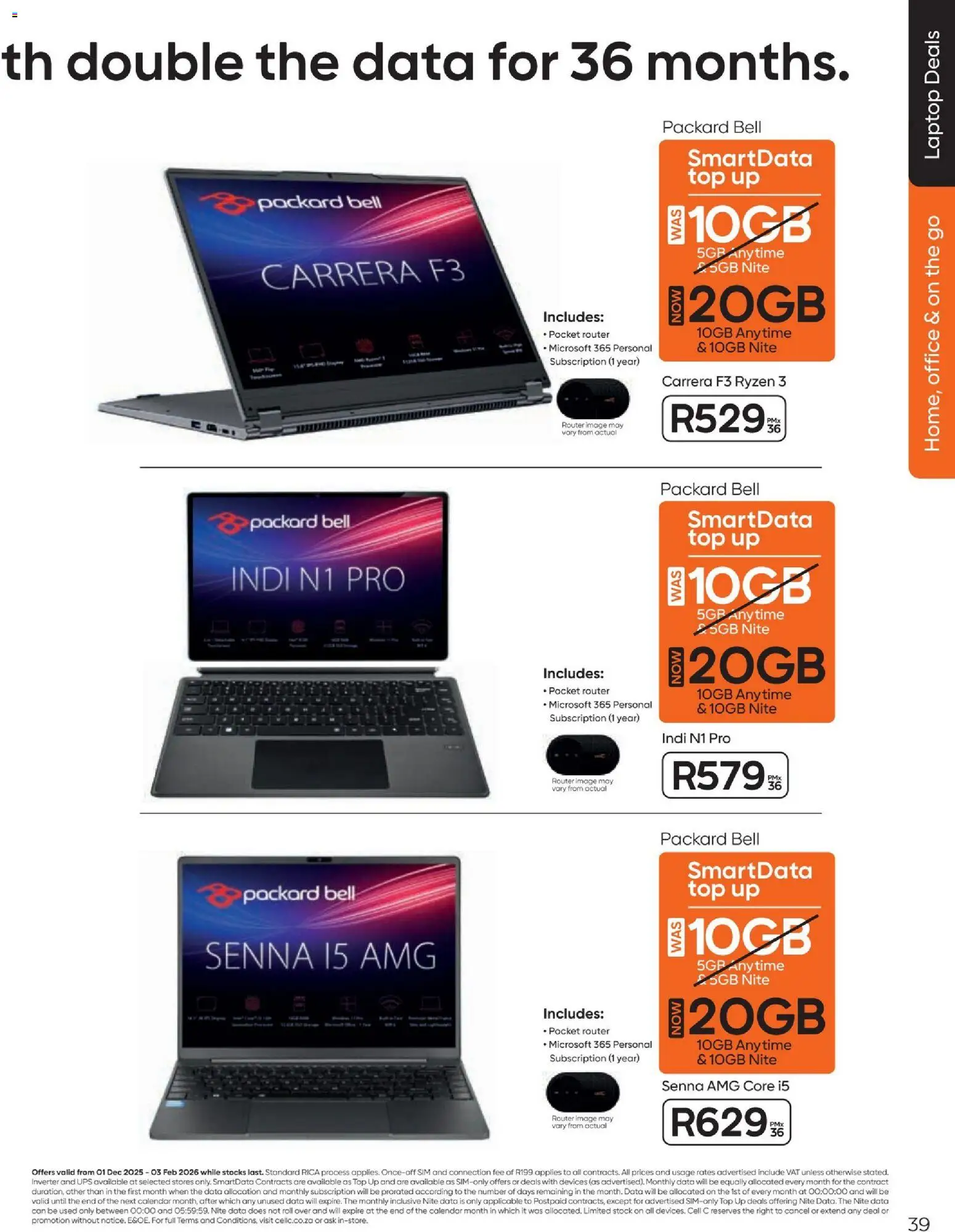 New Cell C catalogue – valid from 01.12.2025 | Page: 41 | Products: Data, Sim, Laptop, Stock