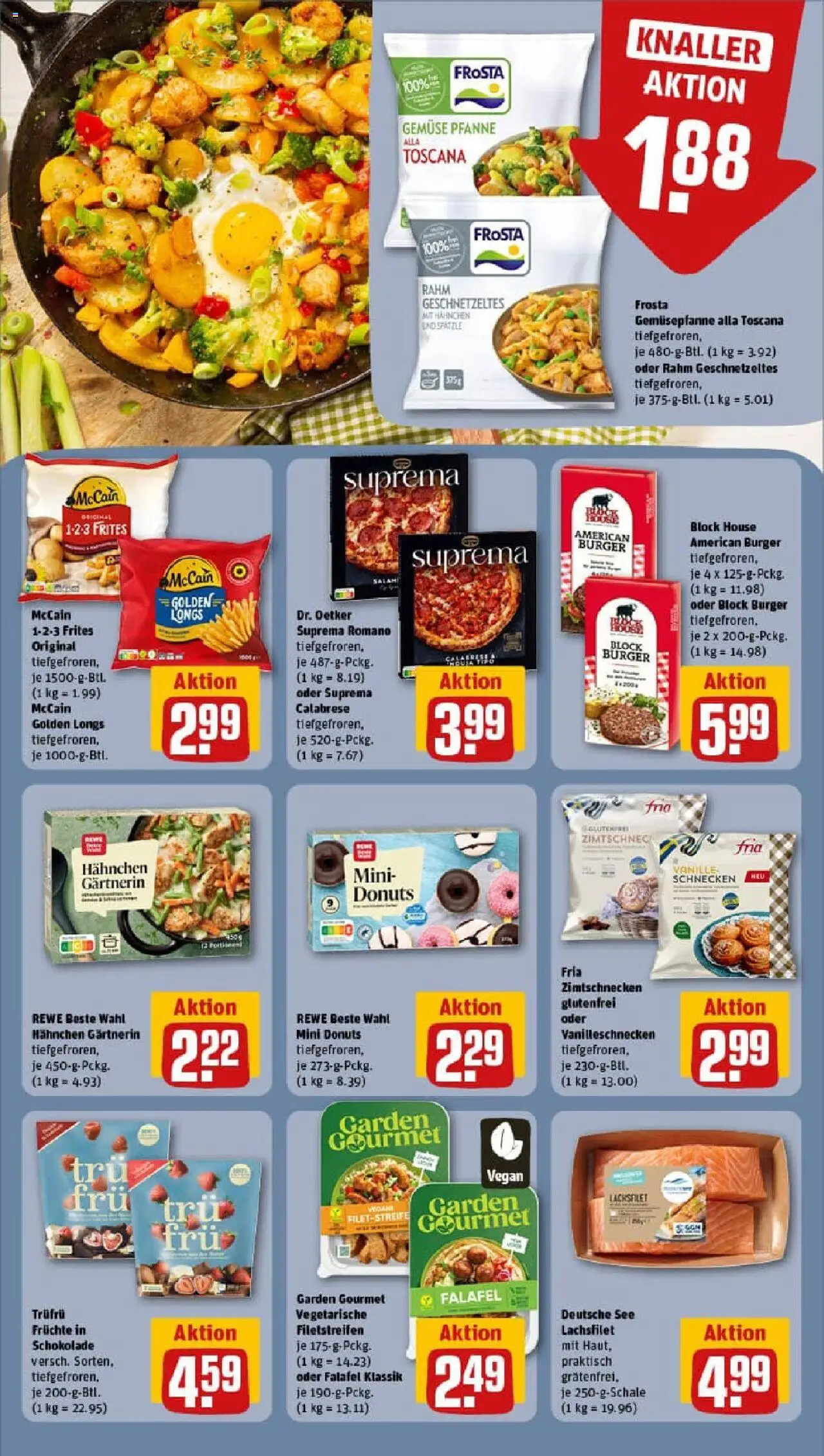 Rewe prospekt Schieder / Schwalenberg	 - gültig ab dem 24.08.2025 | Seite: 14 | Produkte: Burger, McCain 123 Frites, McCain, Gemüse