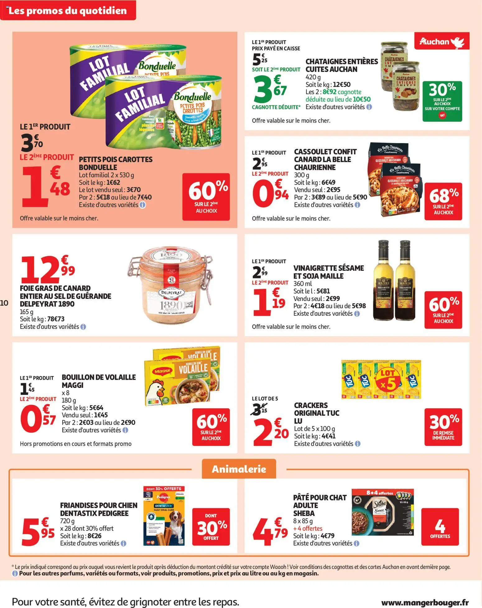 {H1} | Page: 10 | Produits: Crackers, Volaille, Sel, Pois