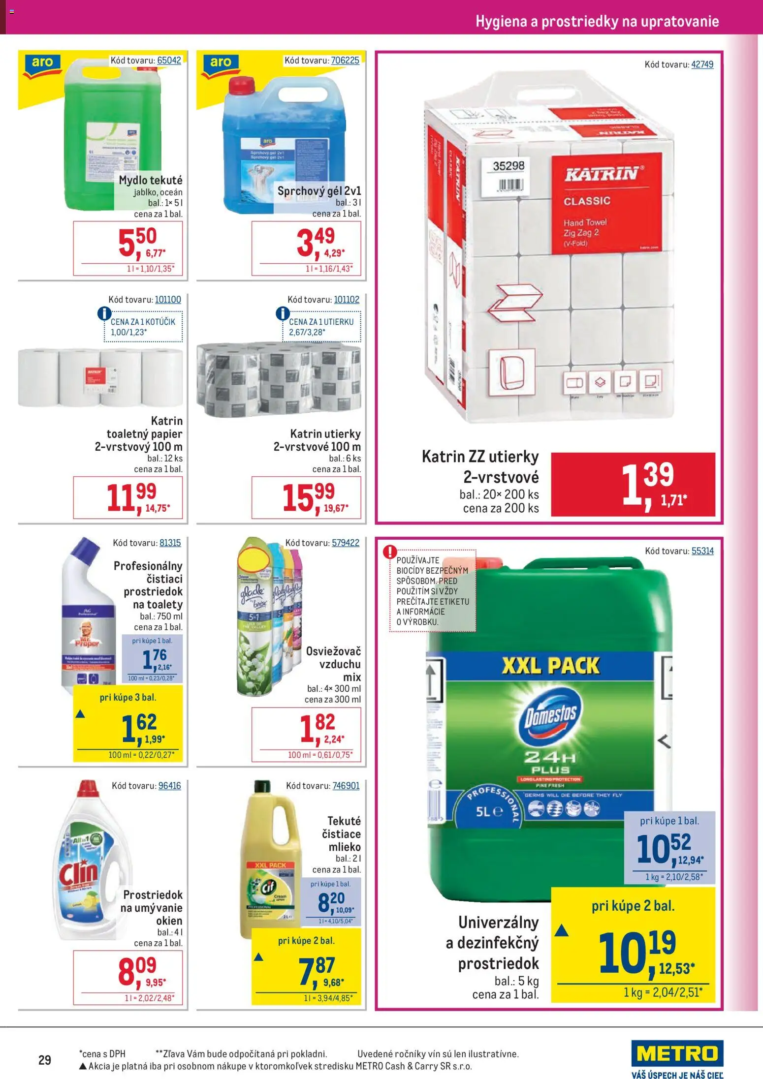 Nové Metro akcie – leták je platný od 10.12.2025 | Strana: 29 | Produkty: Mlieko, Toaletný papier, Mydlo, Sprchový gél