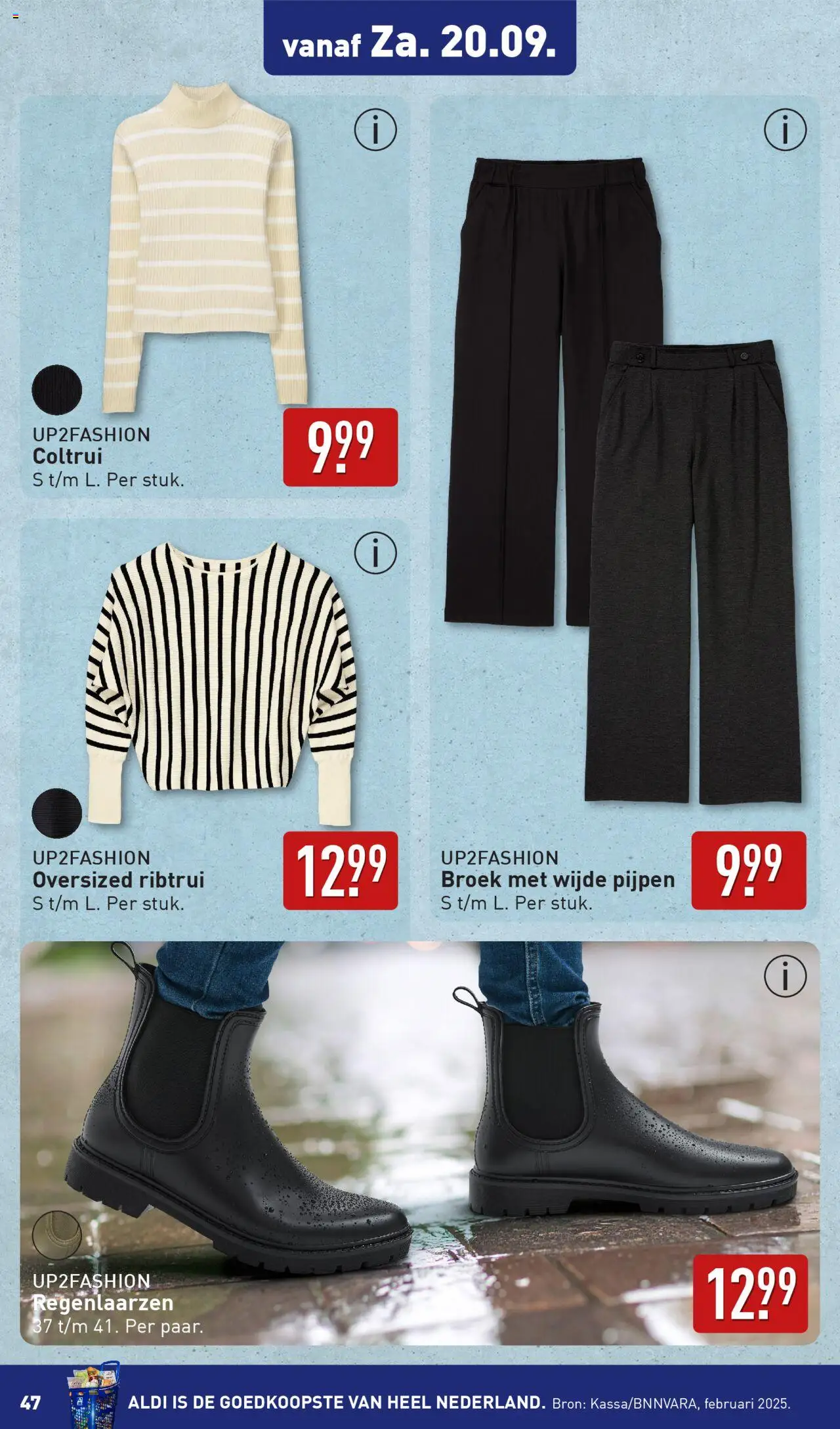  | Pagina: 47 | Producten: Regenlaarzen, Broek