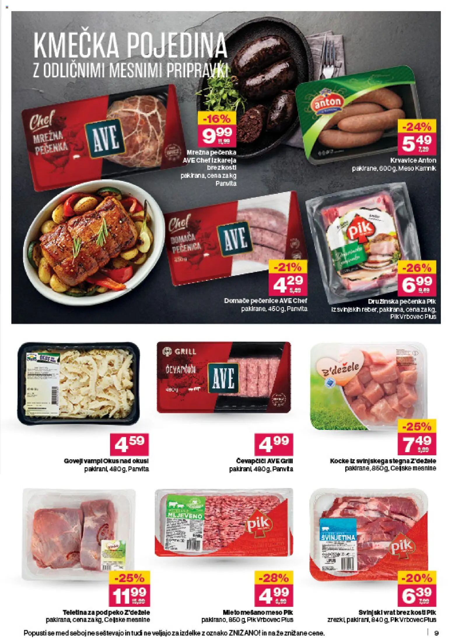 Novi Mercator katalog ponudbe – veljaven od 06.11.2025 | Stran: 9 | Izdelki: Čevapčiči, Teletina, Grill