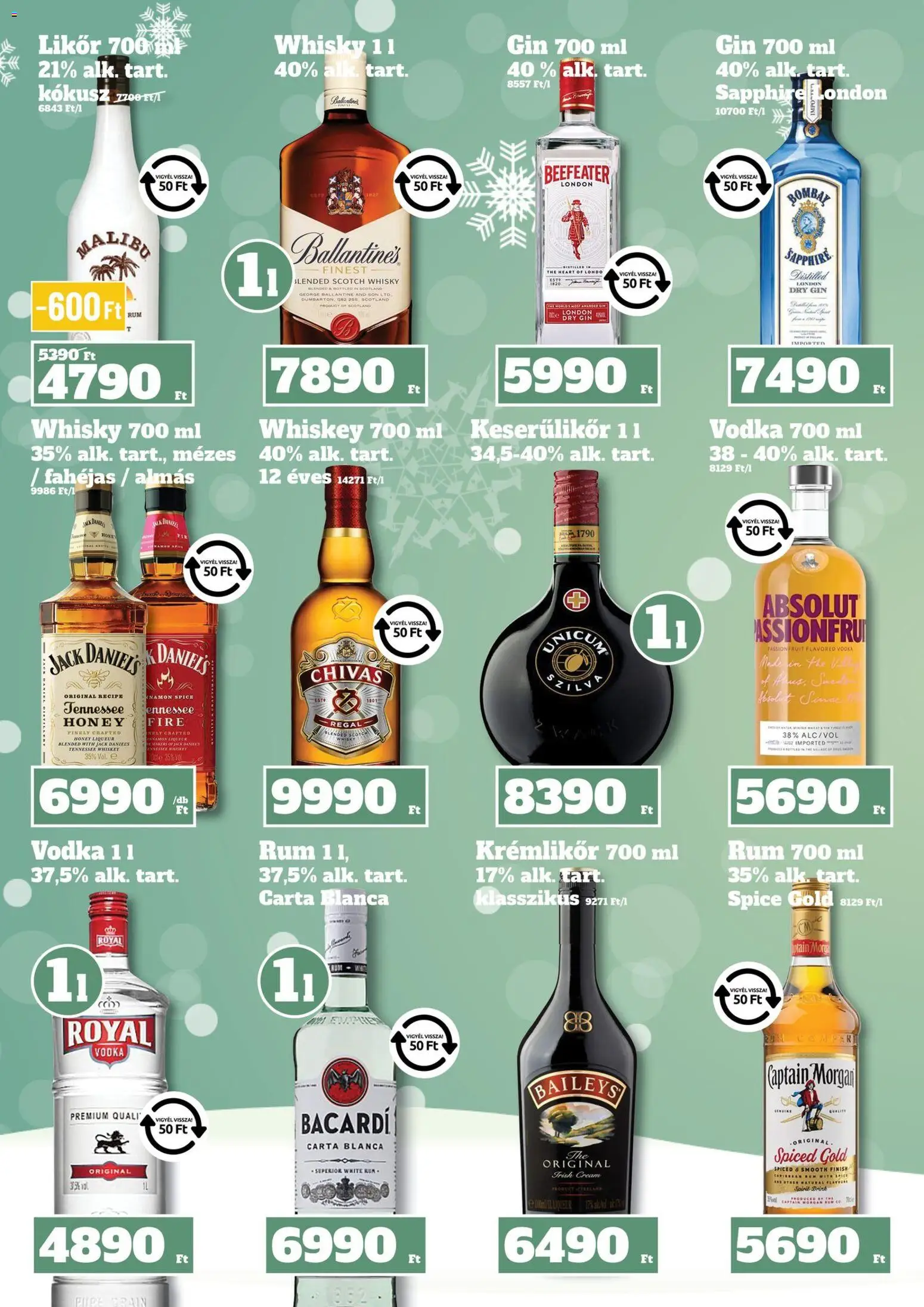 Family Diszkont akciós ujság - amely érvényes a következő dátumtól: 18.12.2025 | Oldal: 20 | Termékek: Rum, Captain morgan, Likőr, Whisky