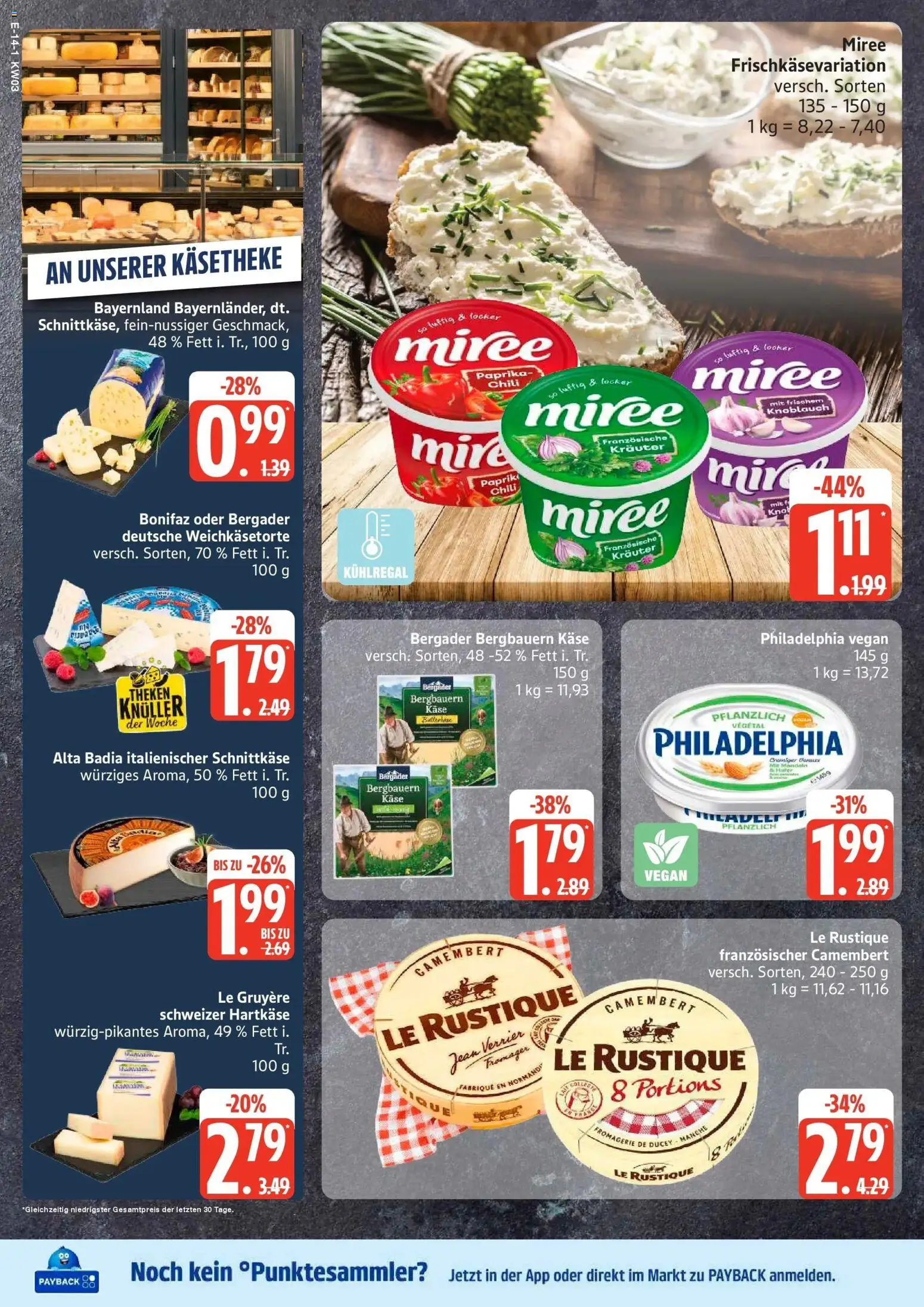 Edeka prospekt Hamburg	 – gültig ab 11.01.2026 | Seite: 16 | Produkte: Käse, Philadelphia, Knoblauch, Chili