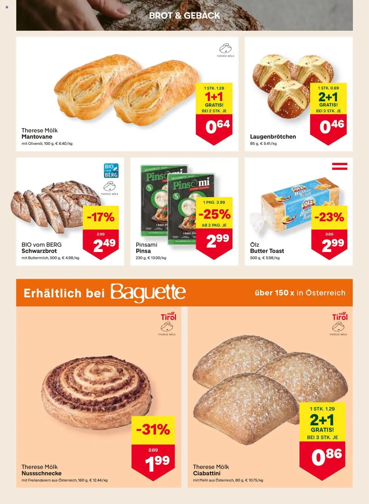 MPREIS Absam gültig ab 24.07.2025 | Seite: 4 | Produkte: Jääkaappipakastin, Butter, Brot