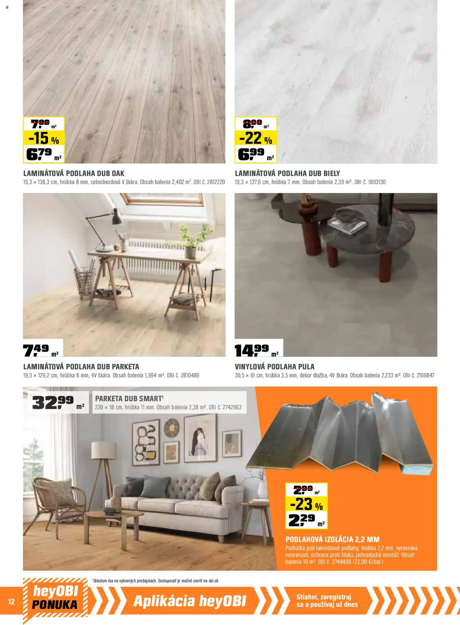 Nové OBI akcie – leták je platný od 01.11.2025 | Strana: 12 | Produkty: Vinylová podlaha, Podlaha, Laminátová podlaha