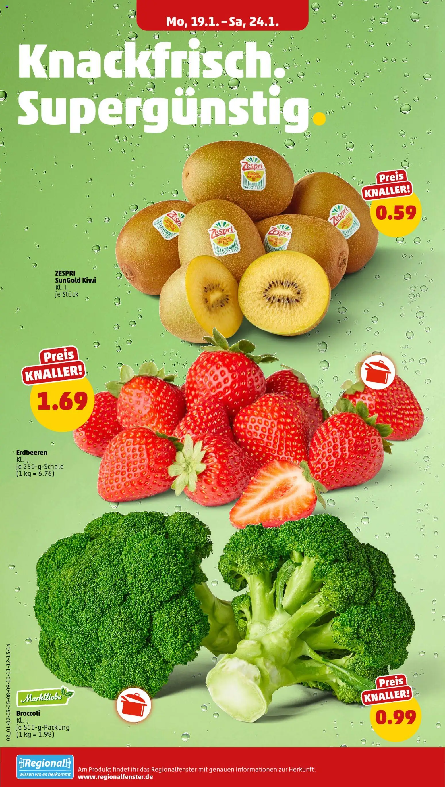 Penny Prospekt 	 – gültig ab 19.01.2026 | Seite: 4 | Produkte: Erdbeeren, Kiwi