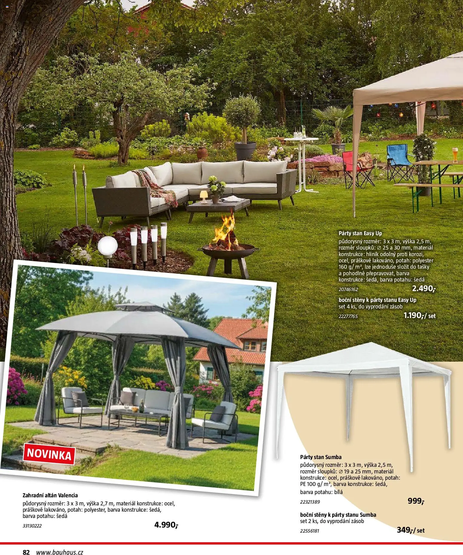 Bauhaus katalog Záhradní nábytek od 08.04.2026 | Strana: 82 | Produkty: Tašky, Altán, Stan, Párty stan
