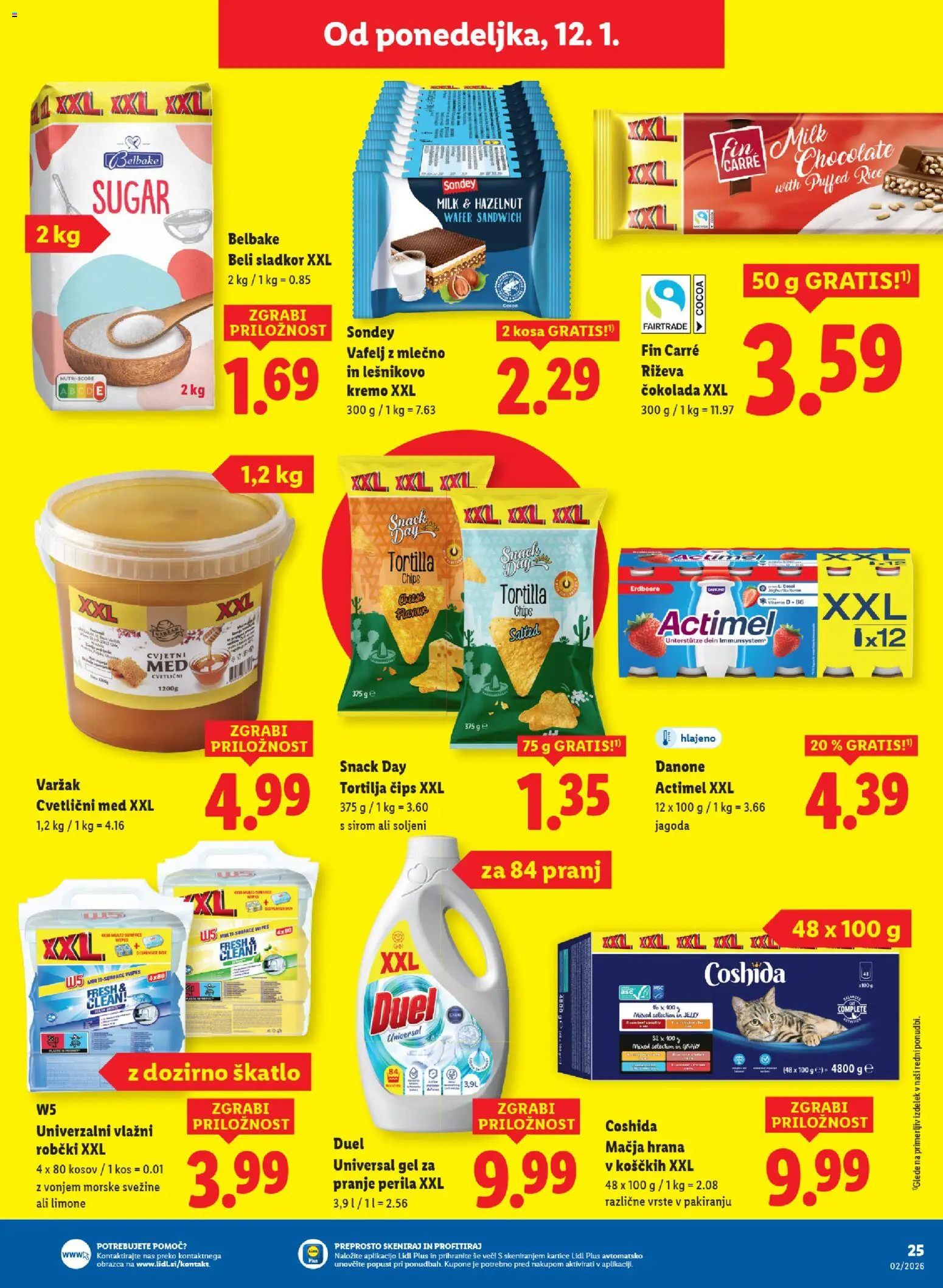 Novi Lidl katalog ponudbe – veljaven od 08.01.2026 | Stran: 35 | Izdelki: Robčki, Kos, Cokolada, Sladkor