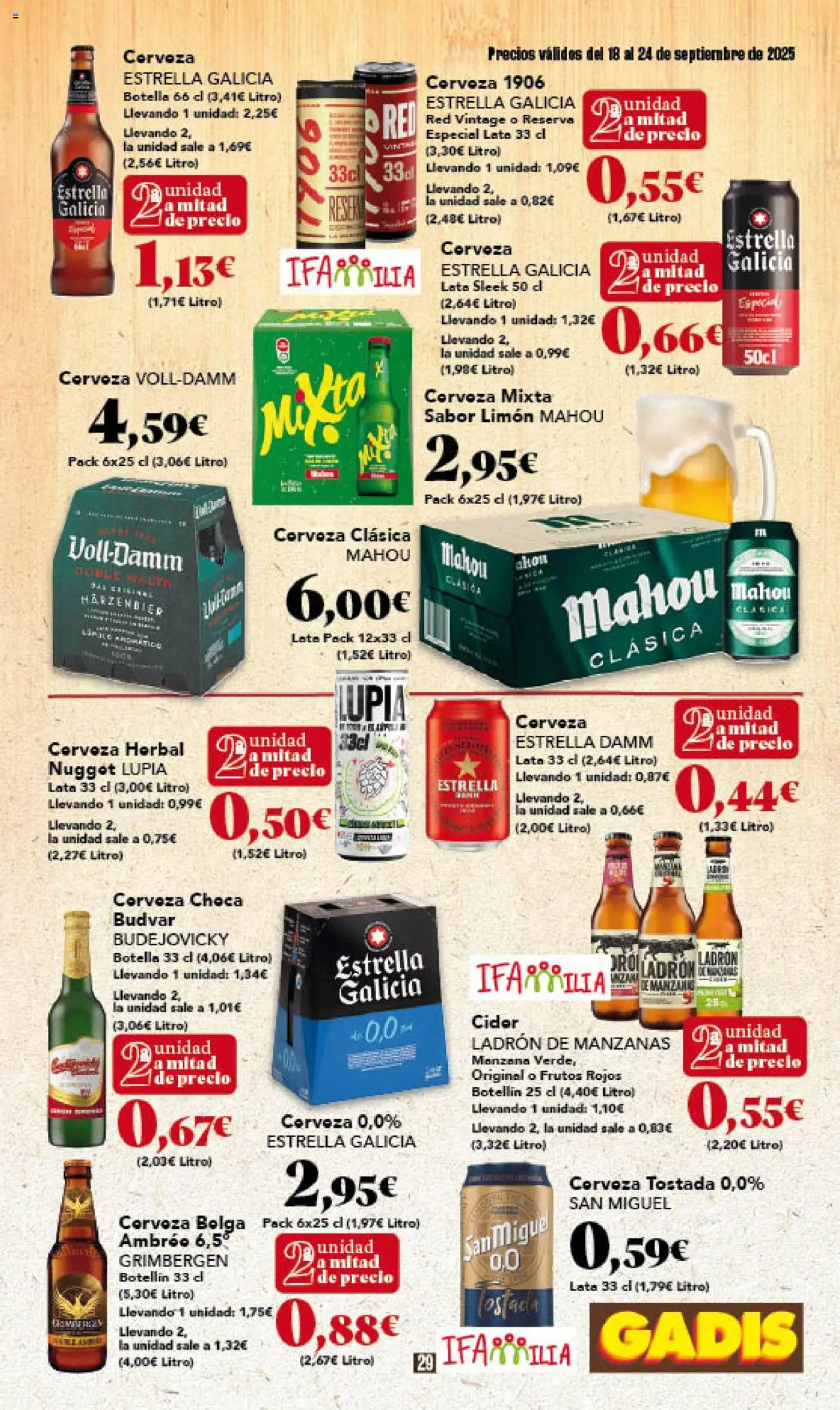 Gadis folleto │ válido desde el 18.09.2025 | Página: 29 | Productos: Cerveza, Manzanas, Manzana