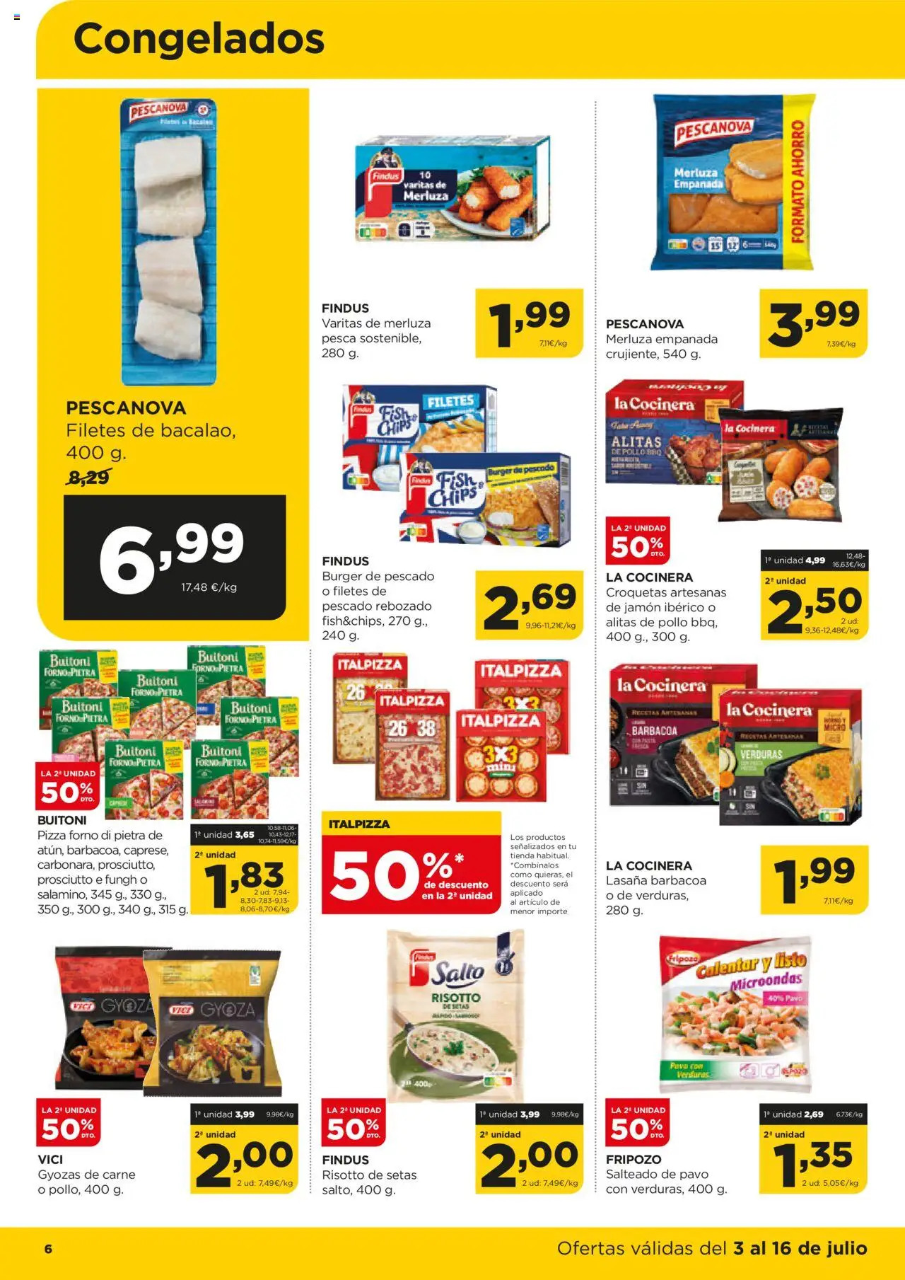 Alimerka folleto Asturias │ válido desde el 03.07.2025 | Página: 6 | Productos: Jamón, Pizza, Pescado, Croquetas