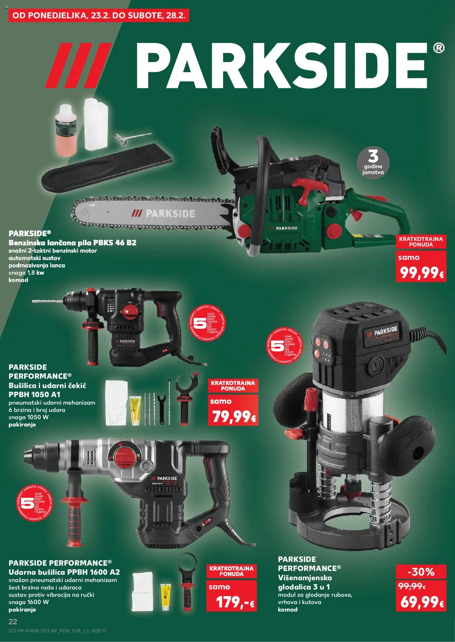 Kaufland katalog | vrijedi od 18.02.2026 | Stranica: 22 | Proizvodi: Pila, Bušilica, Glodalica, Parkside