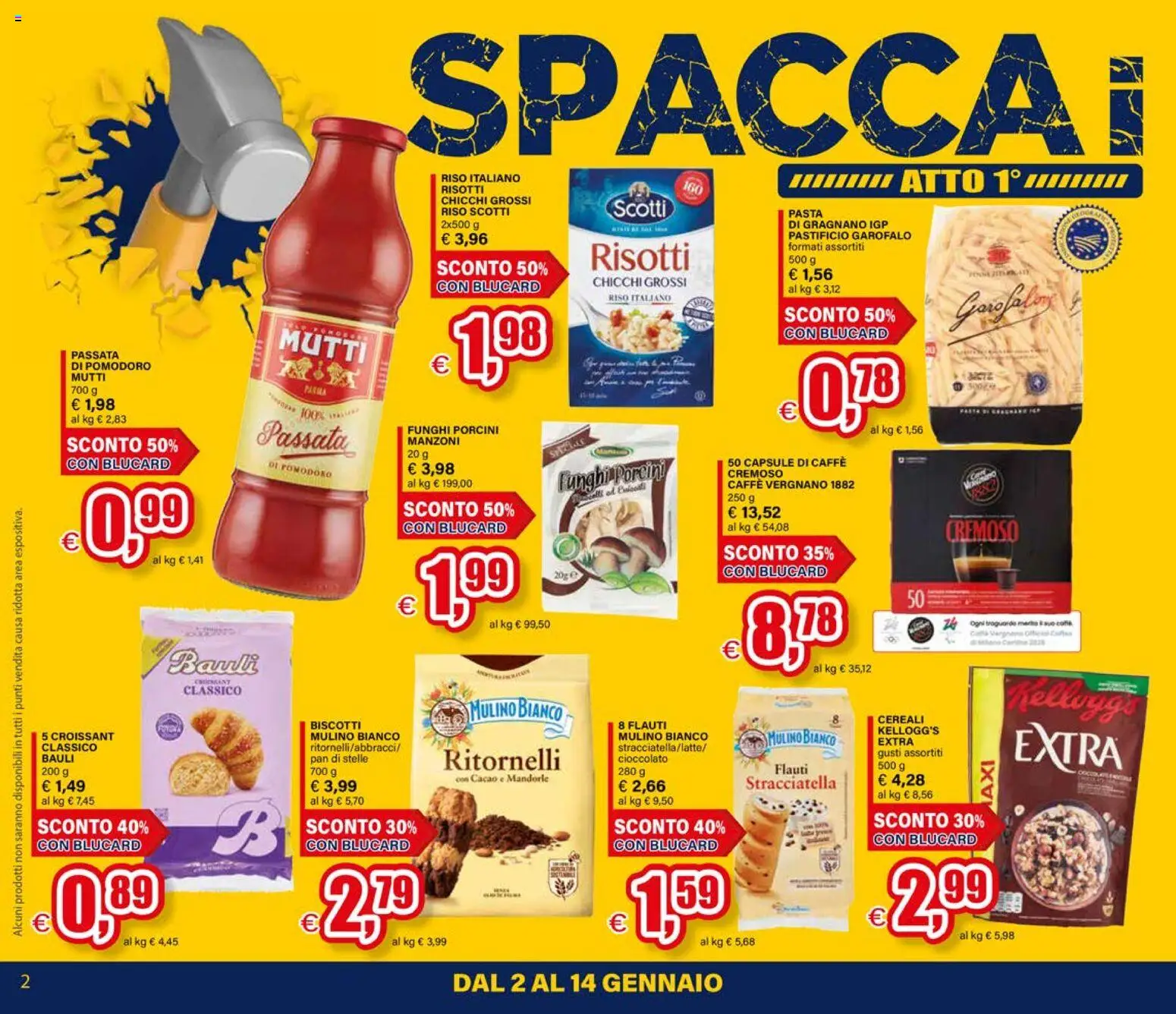 Volantino Il Gigante del 02.01.2026 | Pagina: 2 | Prodotti: Pomodoro, Pasta, Passata di pomodoro, Croissant