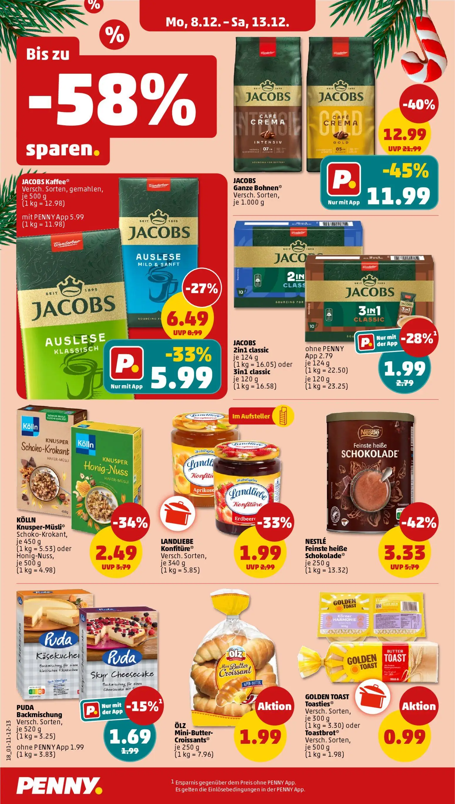 Penny Prospekt 	 – gültig ab 08.12.2025 | Seite: 22 | Produkte: Kolln, Toast, Schokolade, Toastbrot