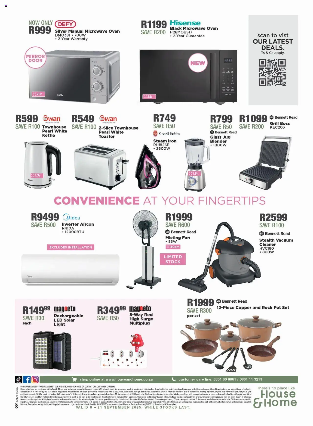 New House and Home catalogue – valid from 08.09.2025 | Page: 12 | Products: Kettle, TV, Microwave, Stock