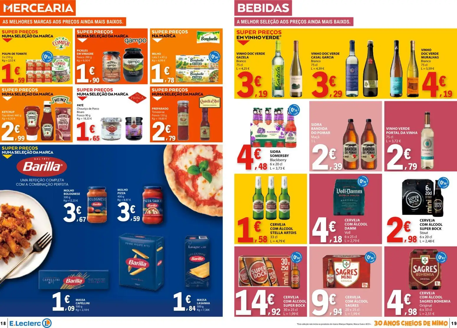 E.Leclerc folheto │ válido de 07.04.2026 | Página: 10 | Produtos: Maça, Pizza, Vinho, Cerveja