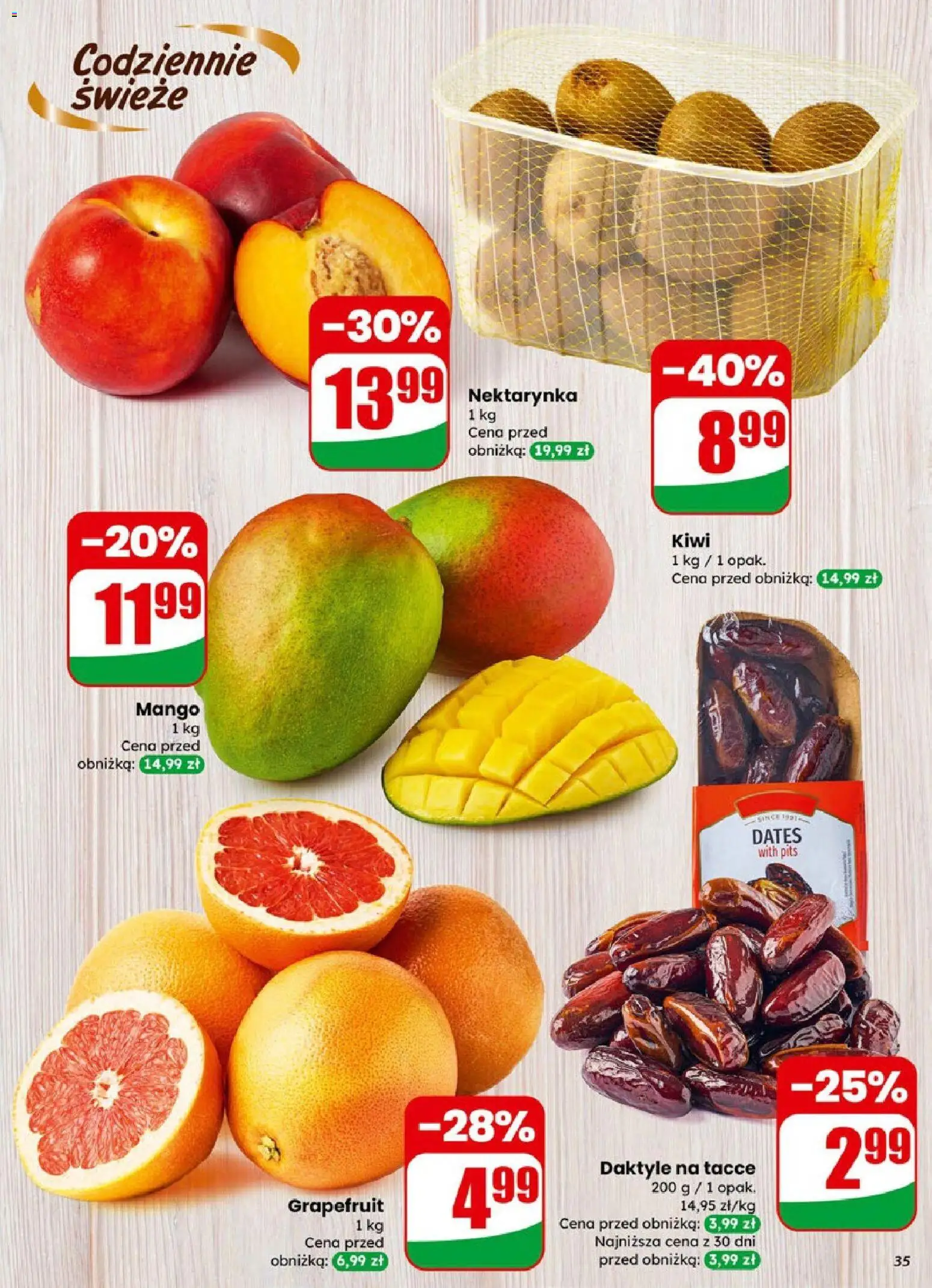 Dino Gazetka od 21.01.2026 | Strona: 35 | Produkty: Mango, Daktyle, Nektarynka, Kiwi
