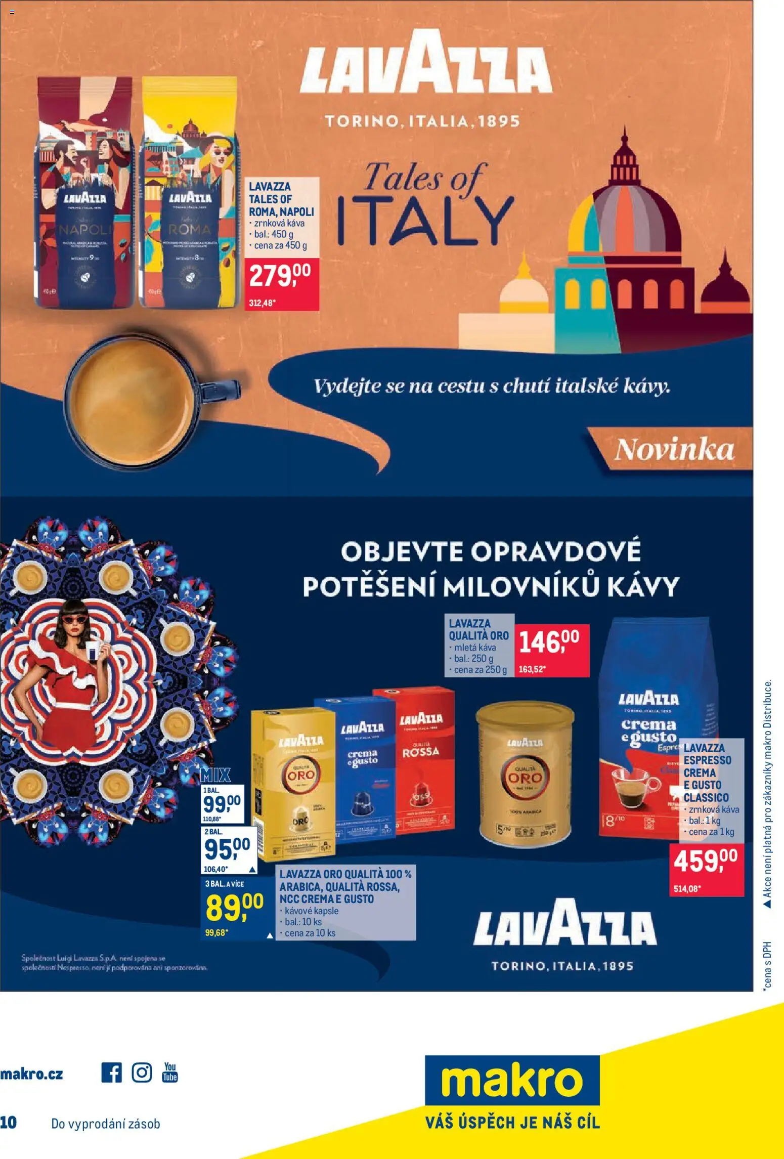 Makro leták - Pro milovníky jídla od 22.04.2026 | Strana: 27 | Produkty: Kávové kapsle, Crema, Zrnková káva, Lavazza Oro